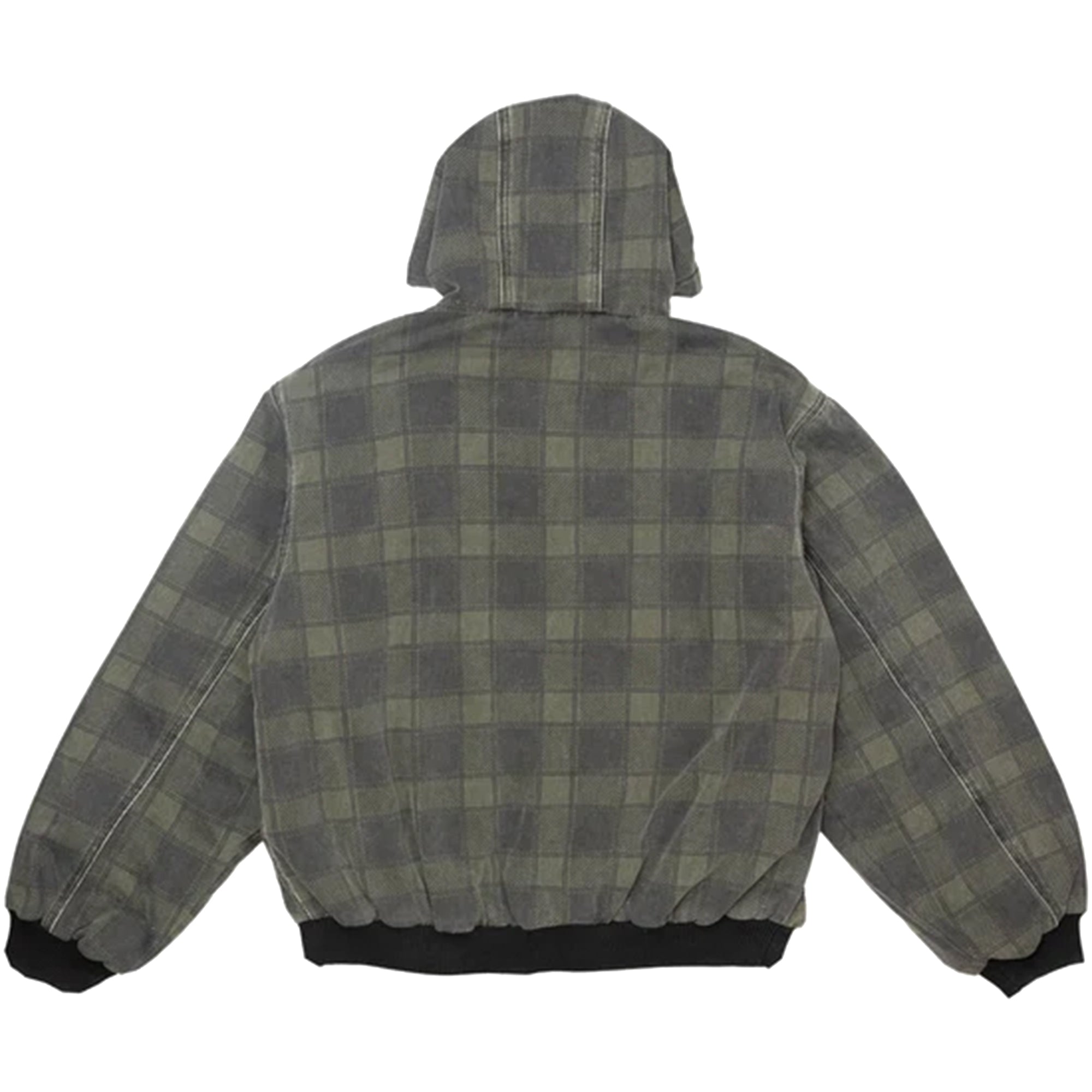 Hoddle Hooded Quilted Denim Jacket Plaid