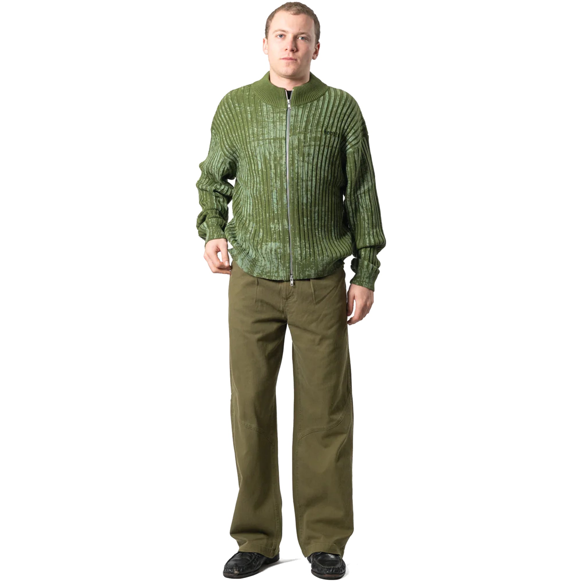 Hoddle Fracture Ribbed Pullover Green