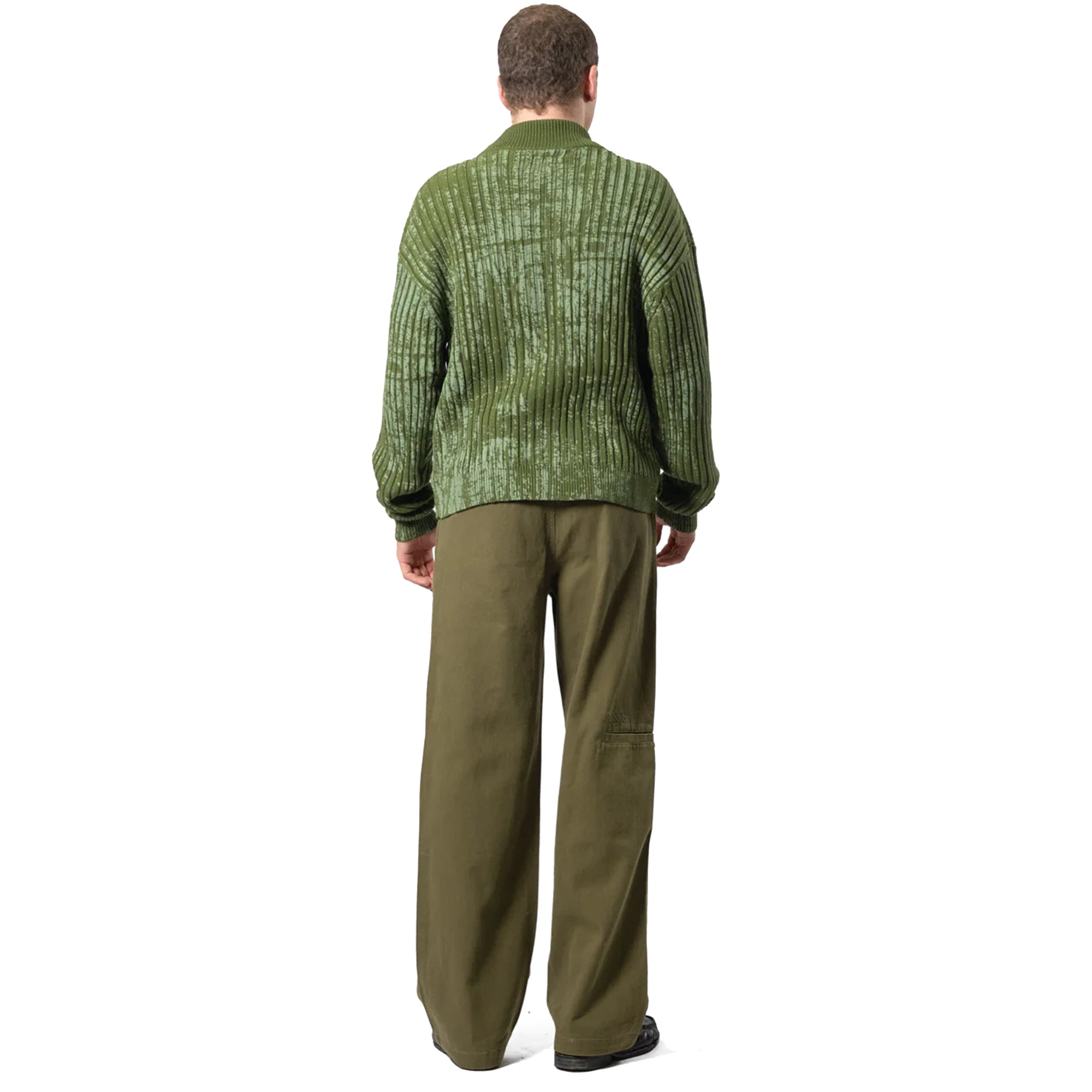 Hoddle Fracture Ribbed Pullover Green