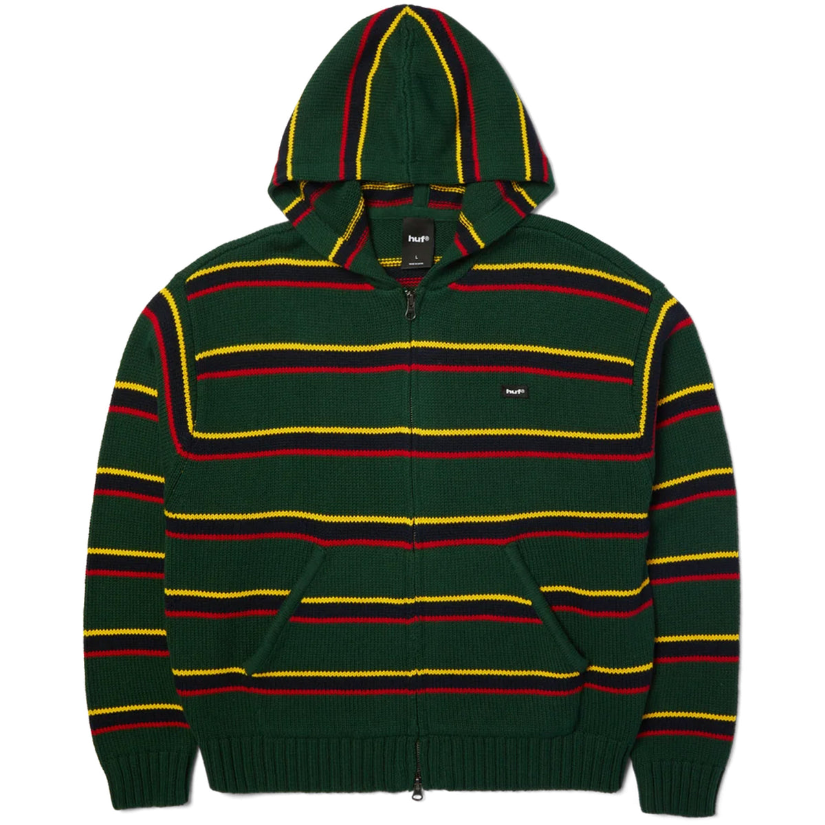 HUF Banks Full Zip Striped Hoodie Sycamore