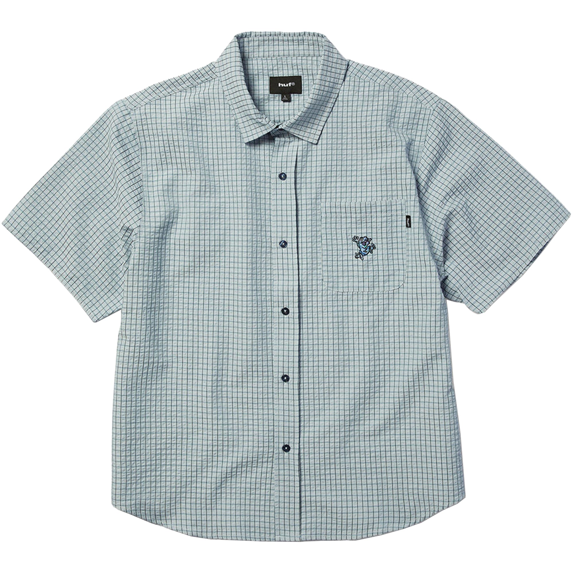 HUF Stuck On You Plaid Shirt Ice Blue