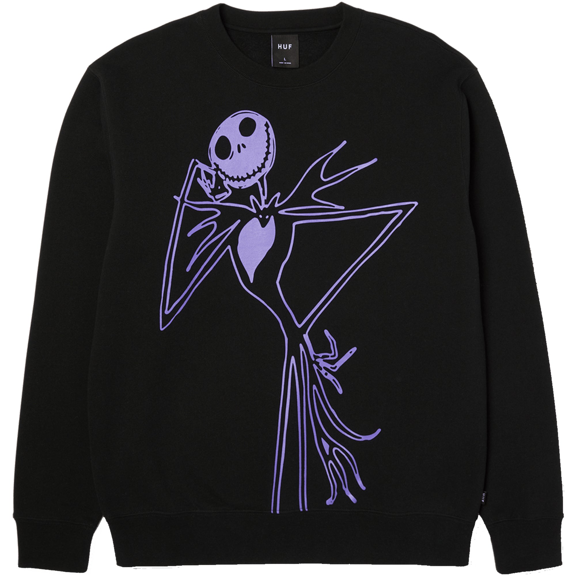 HUF x Nightmare Before Christmas Jack Skellington Crew Black