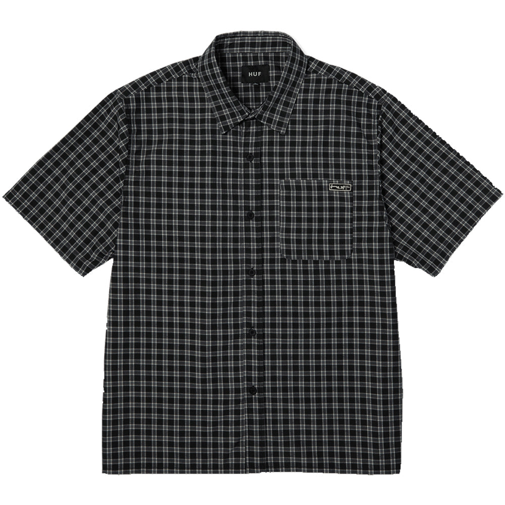 HUF Stretch Micro Plaid Shirt Black