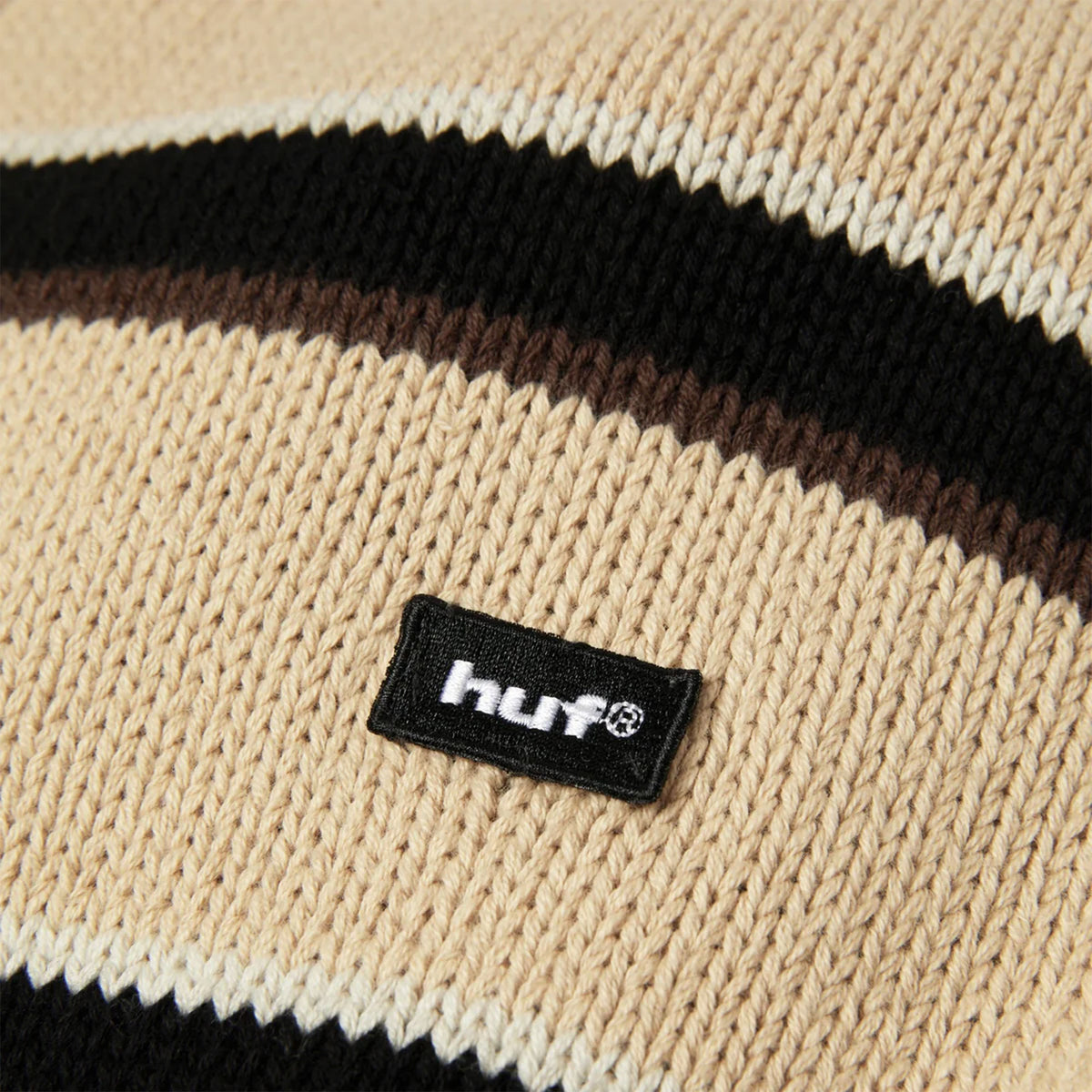 HUF Banks Full Zip Striped Hoodie Tan