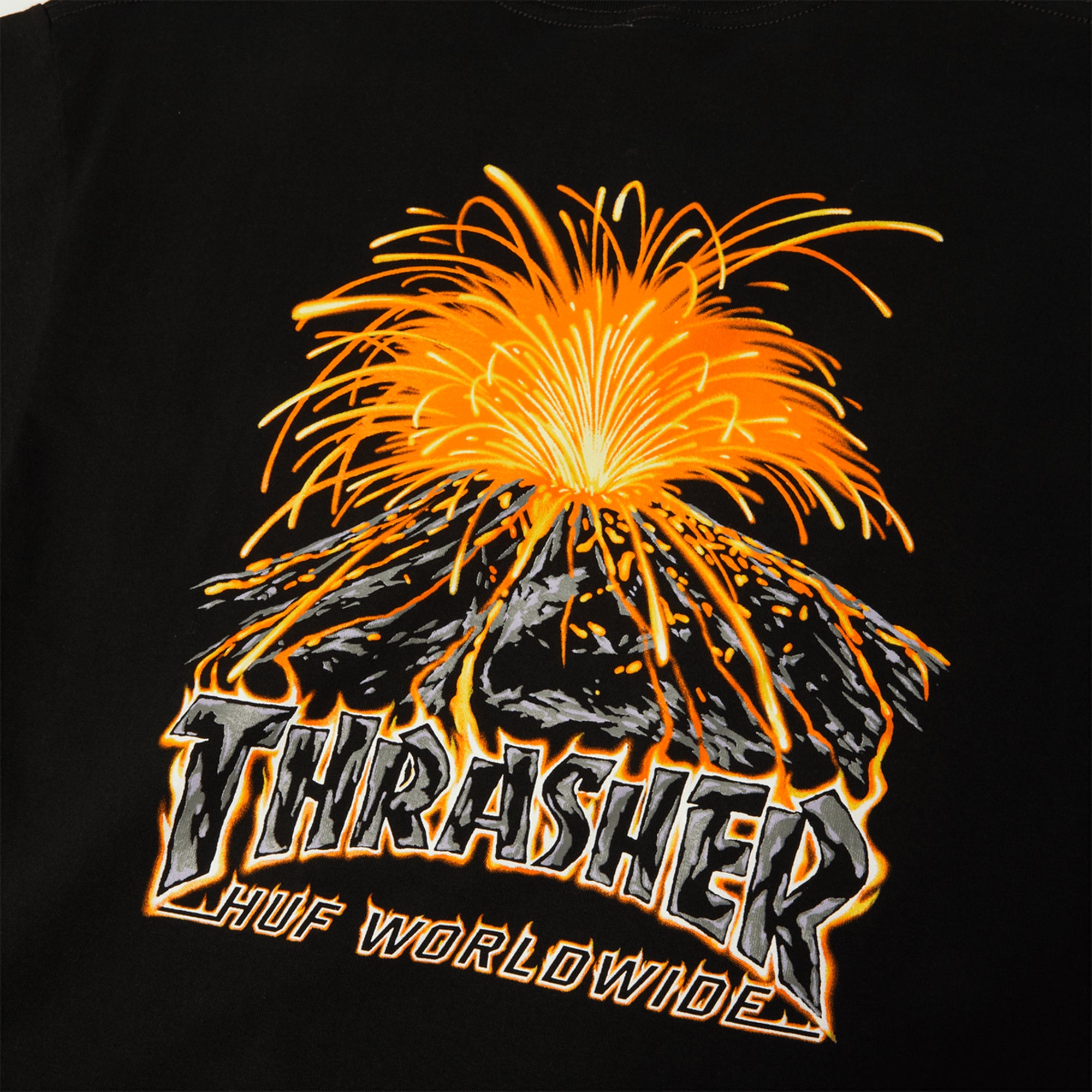 HUF x Thrasher Meltdown Tee Black