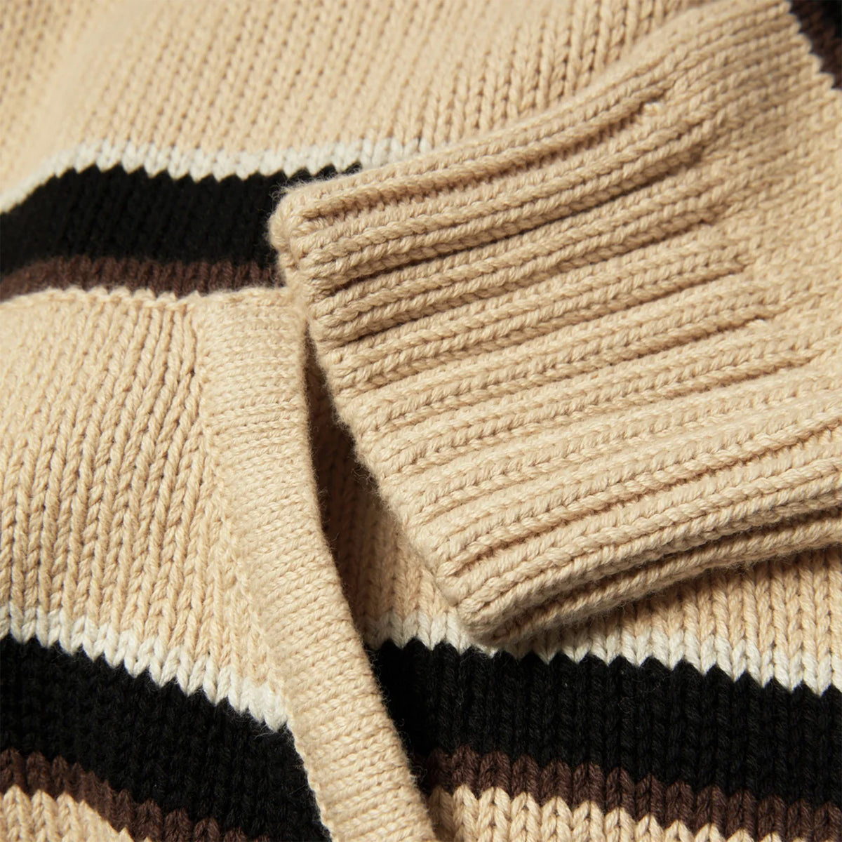 HUF Banks Full Zip Striped Hoodie Tan