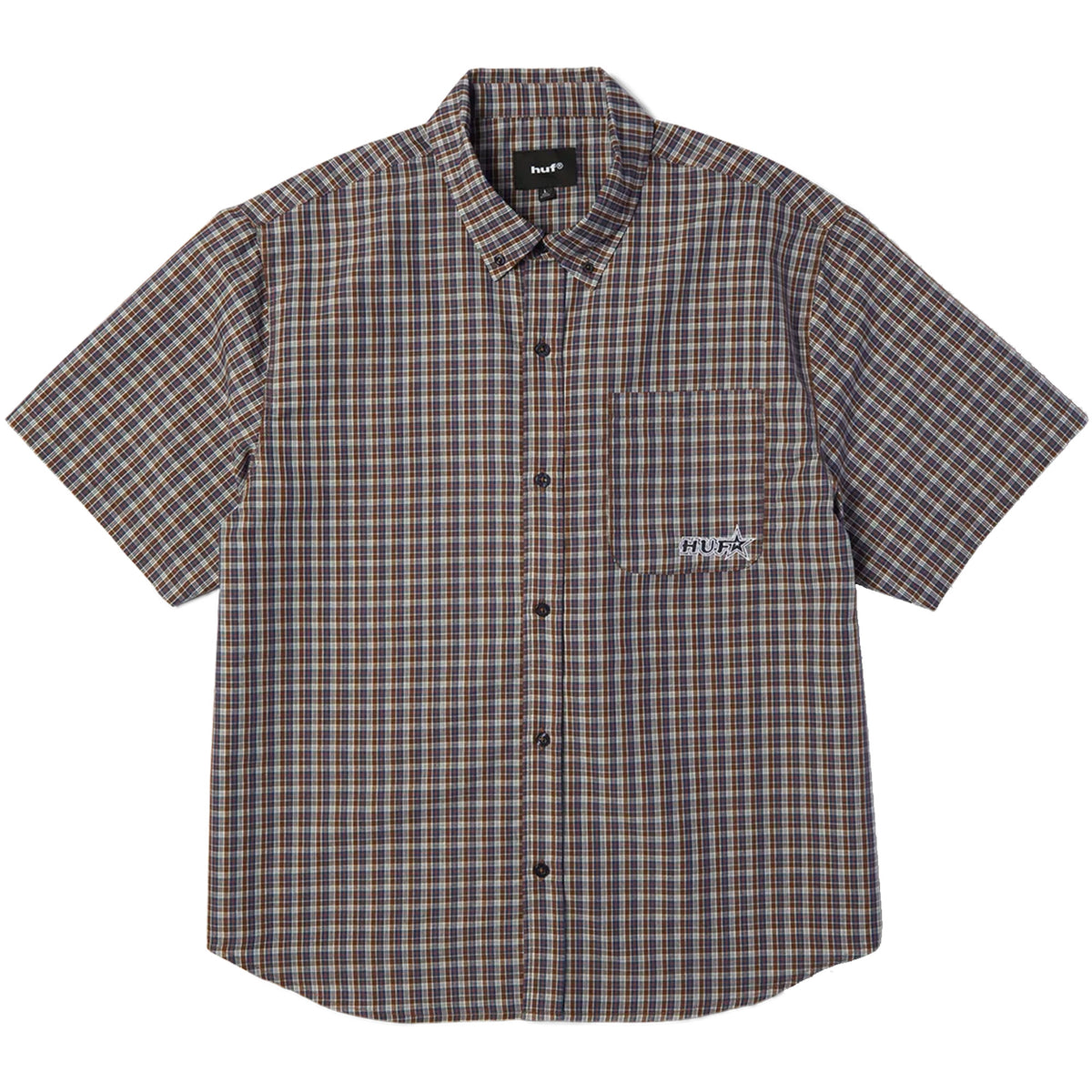 HUF Galaxy Plaid Woven Shirt Dark Brown
