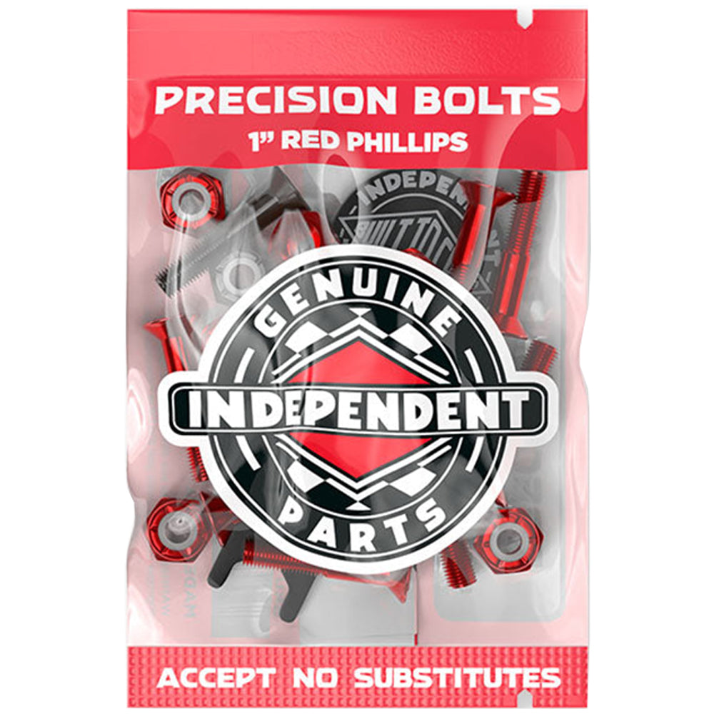 Independent Genuine Parts Skateboard Hardware Phillips with Tool Red/Black 1"