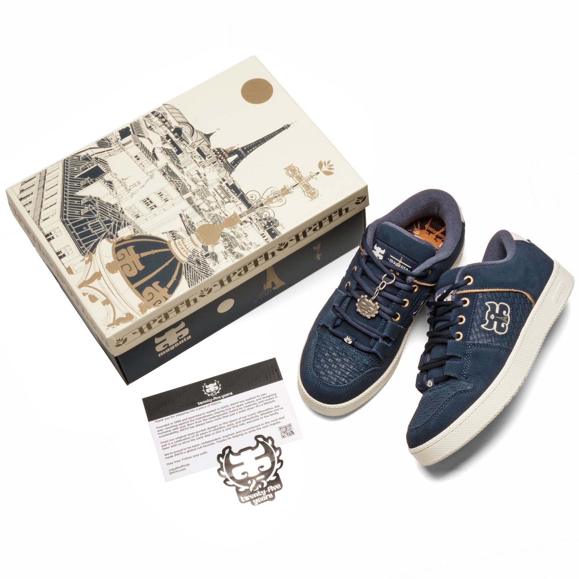 IPath x Magenta Cricket Shoes Blue Suede