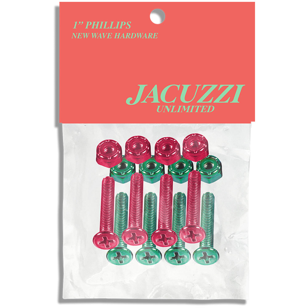 Jacuzzi Unlimited New Wave Skateboard Hardware Phillips 1" Salmon/Mint