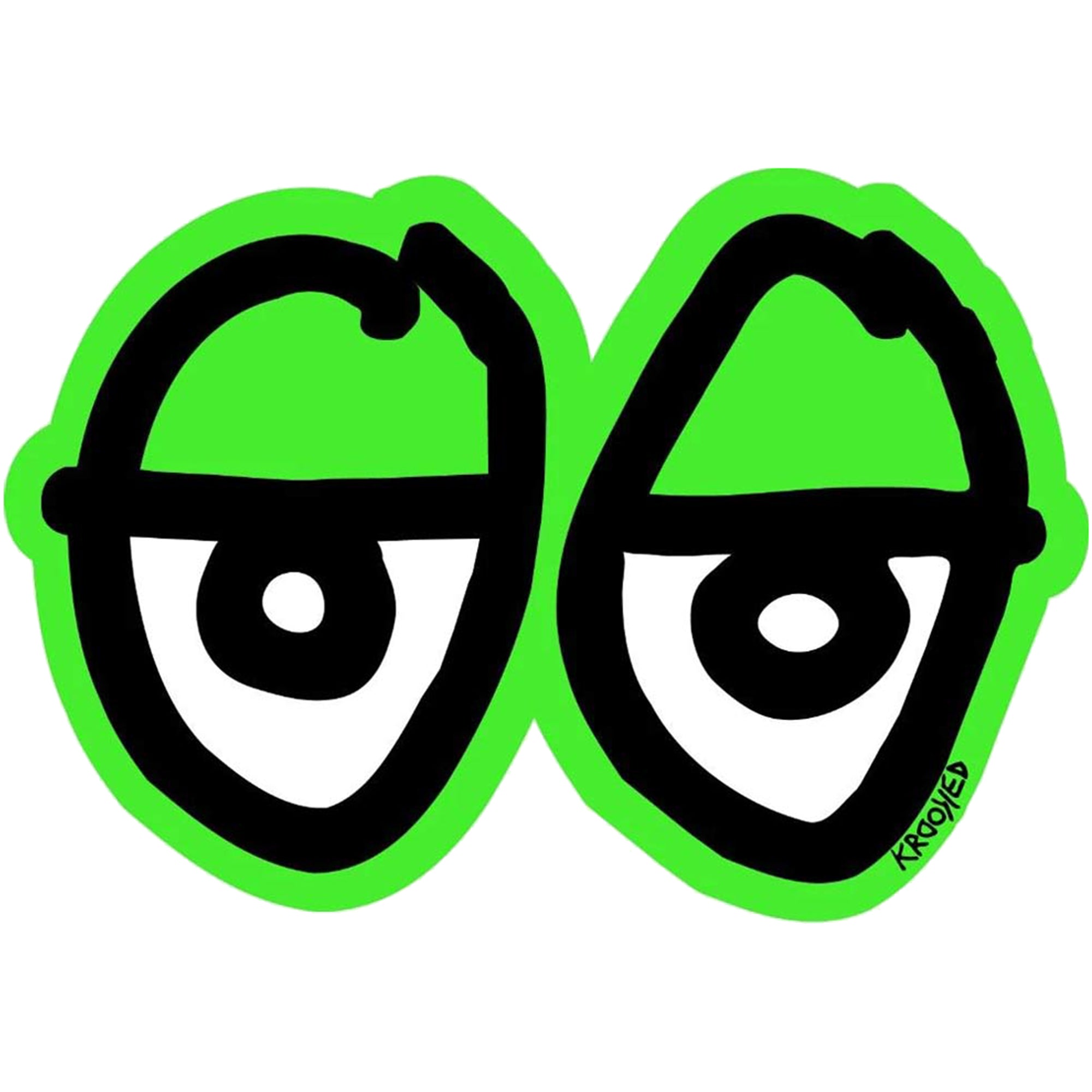 Krooked Eyes Di-cut Sticker Large Green
