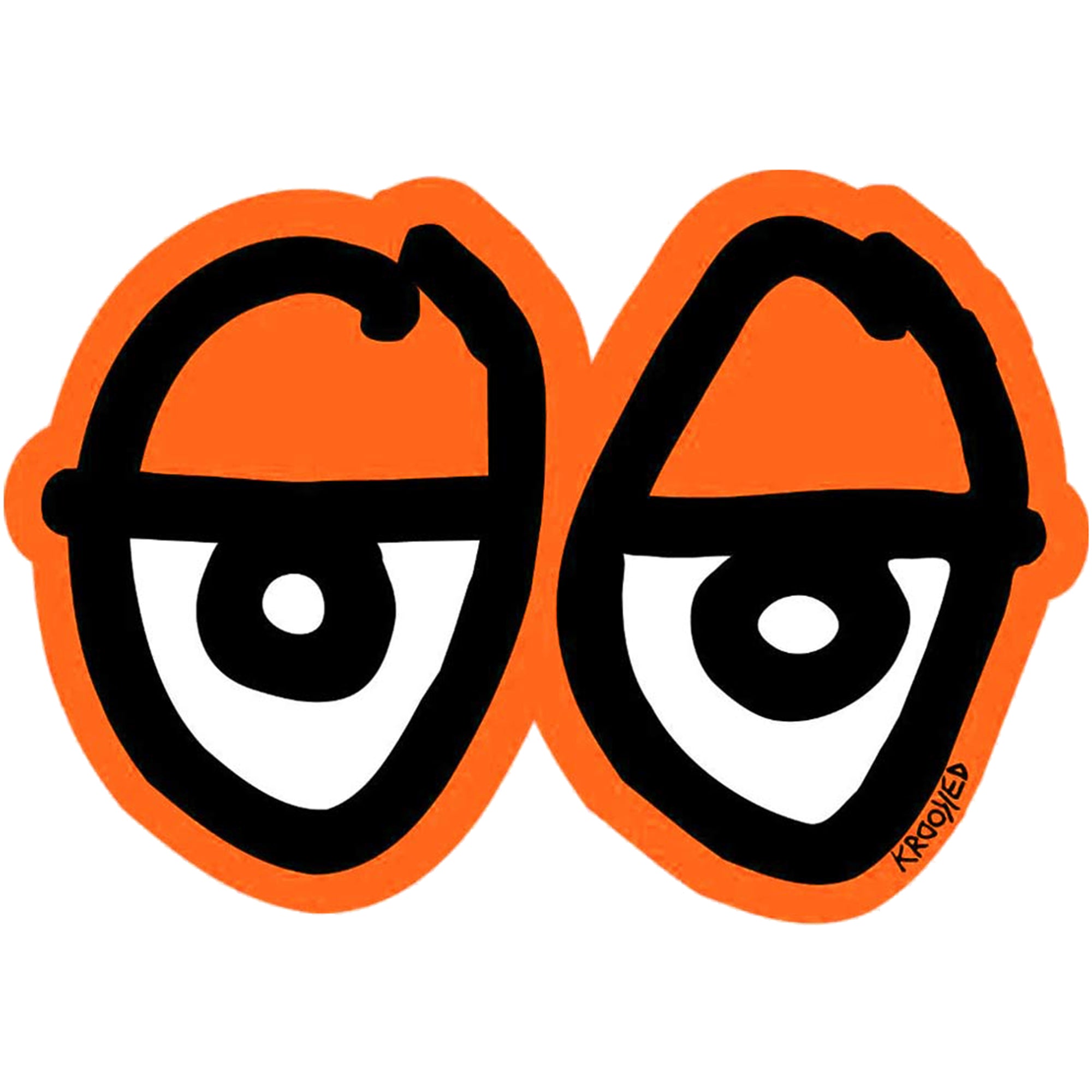 Krooked Eyes Di-cut Sticker Large Orange