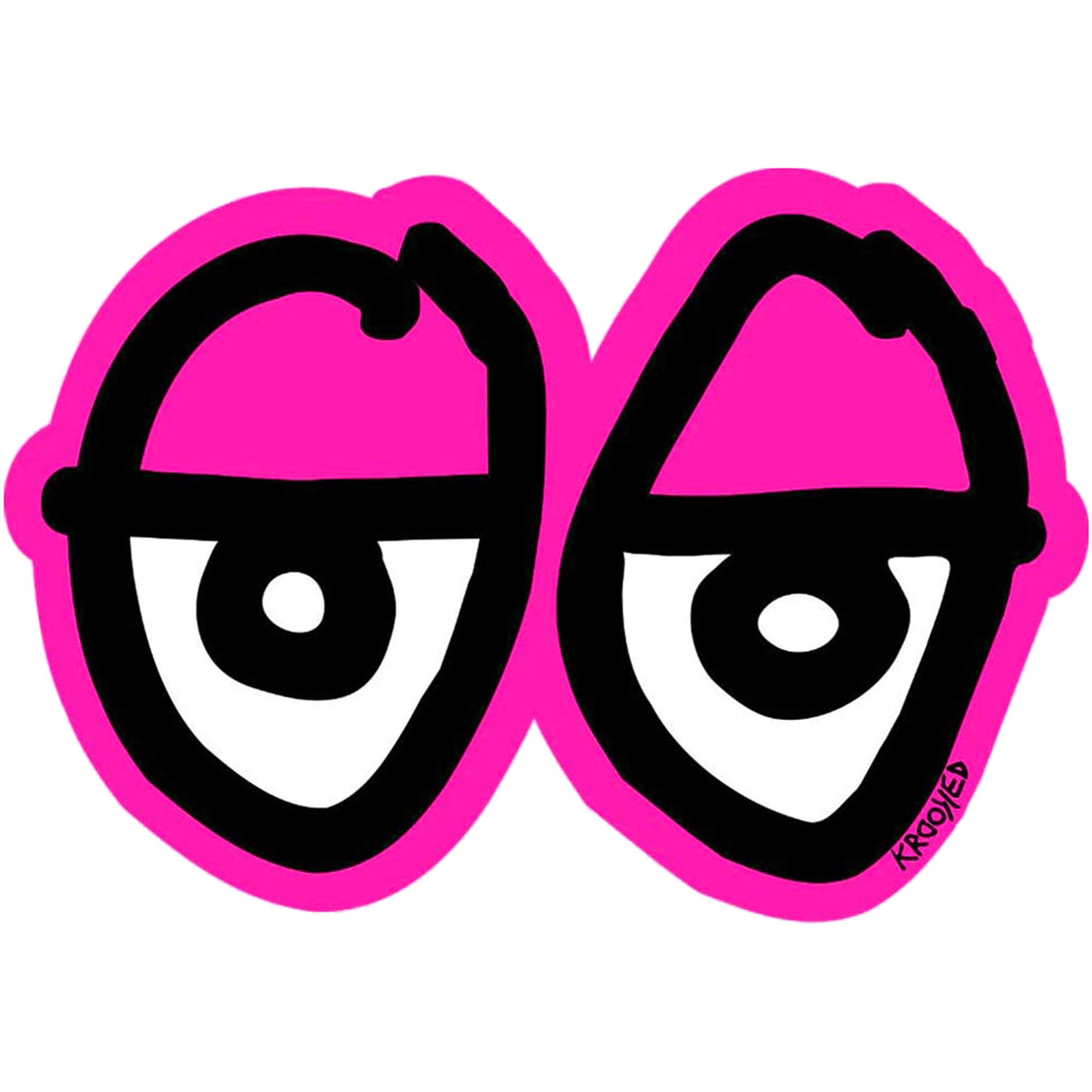 Krooked Eyes Di-cut Sticker Large Pink