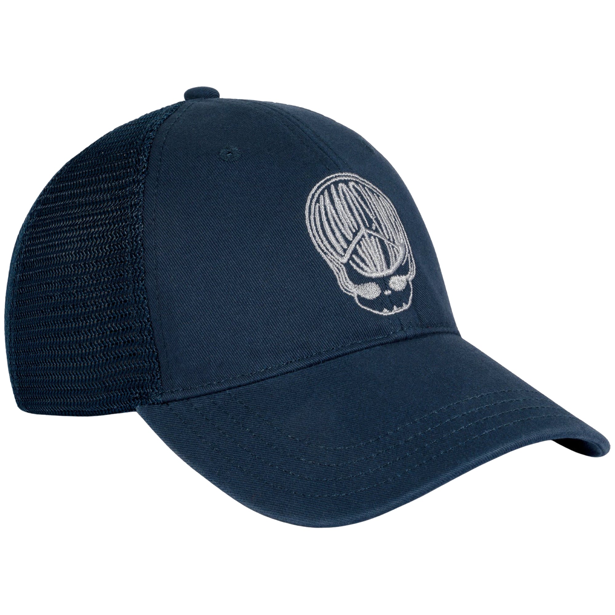 Limosine Peace Head Hat Navy/Silver Embroidery