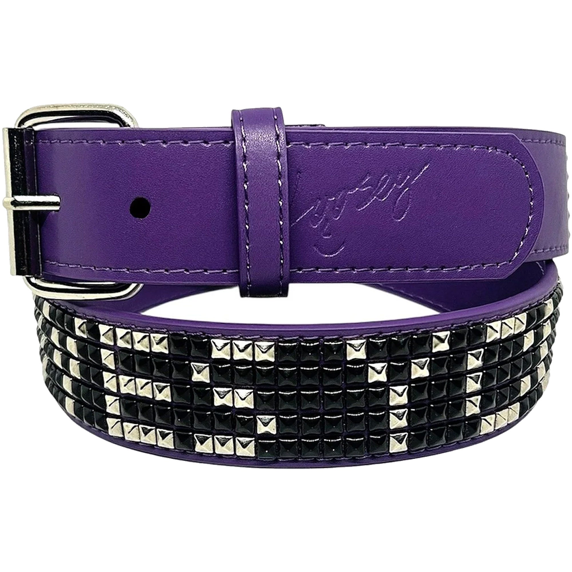 Loosey Loves You Studs Belt Dark Purple