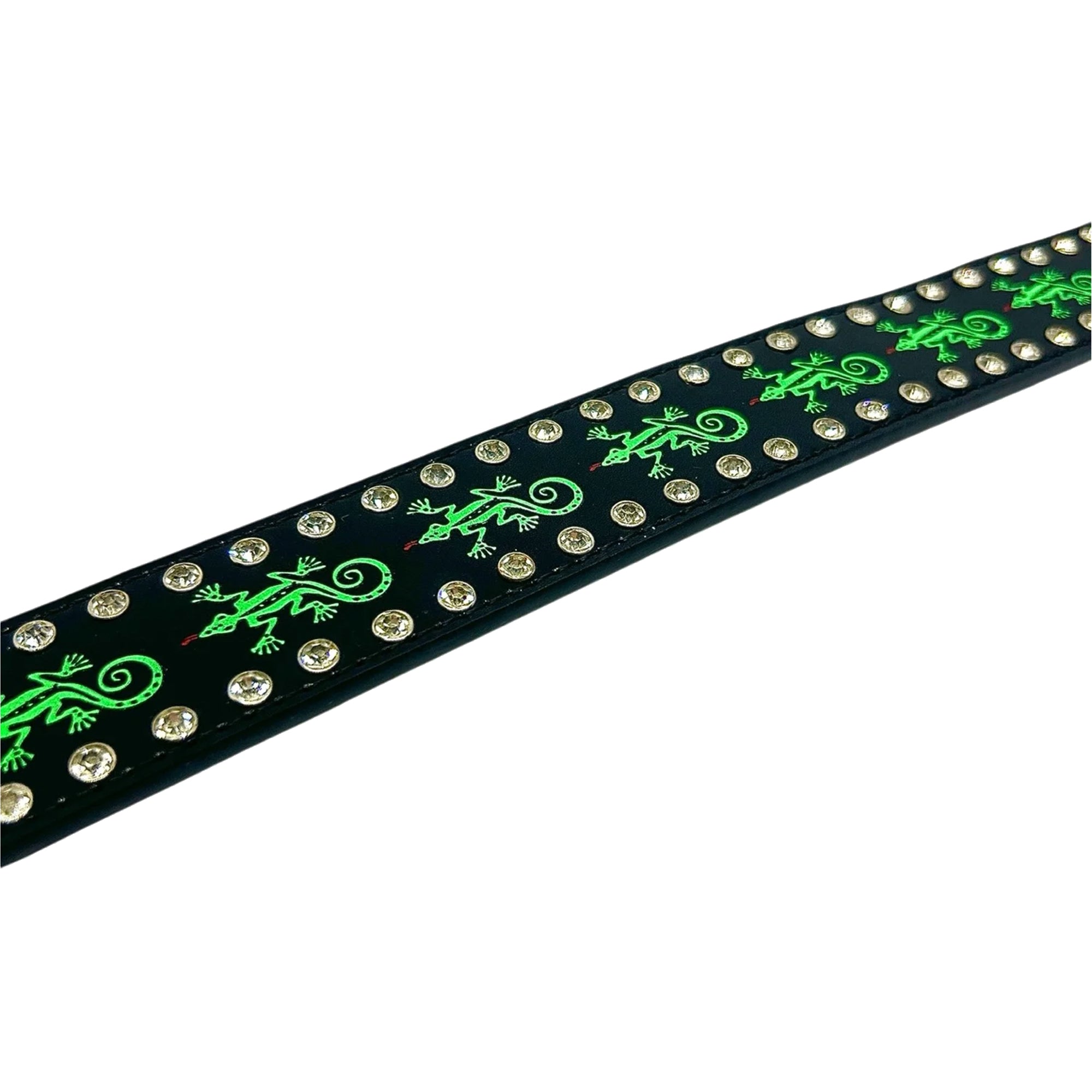 Loosey Gecko Rhinestone Belt Black