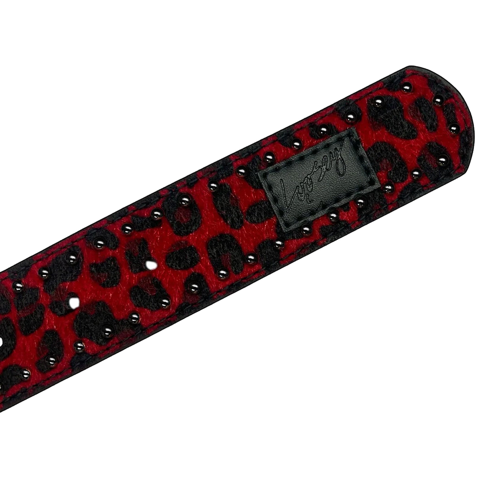 Loosey Cheetah Rivet Belt Burgundy