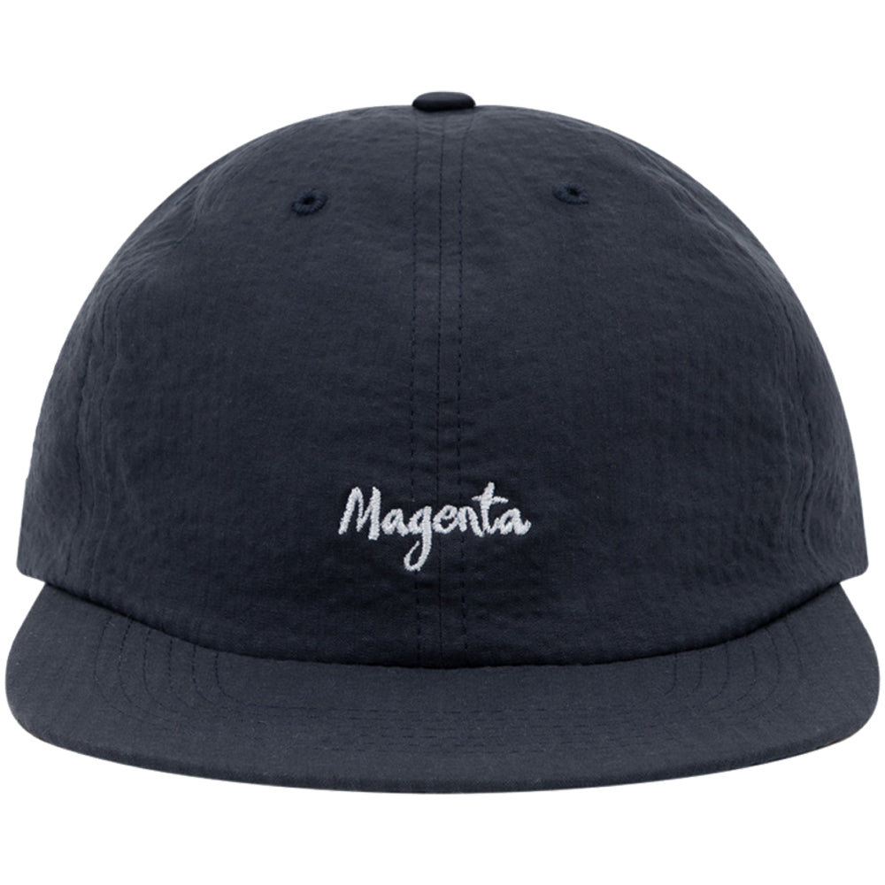 Magenta Seersucker Hat Navy Blue