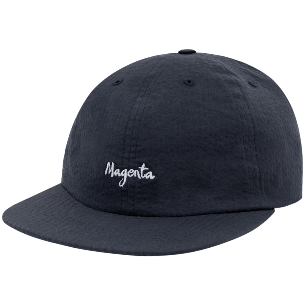 Magenta Seersucker Hat Navy Blue