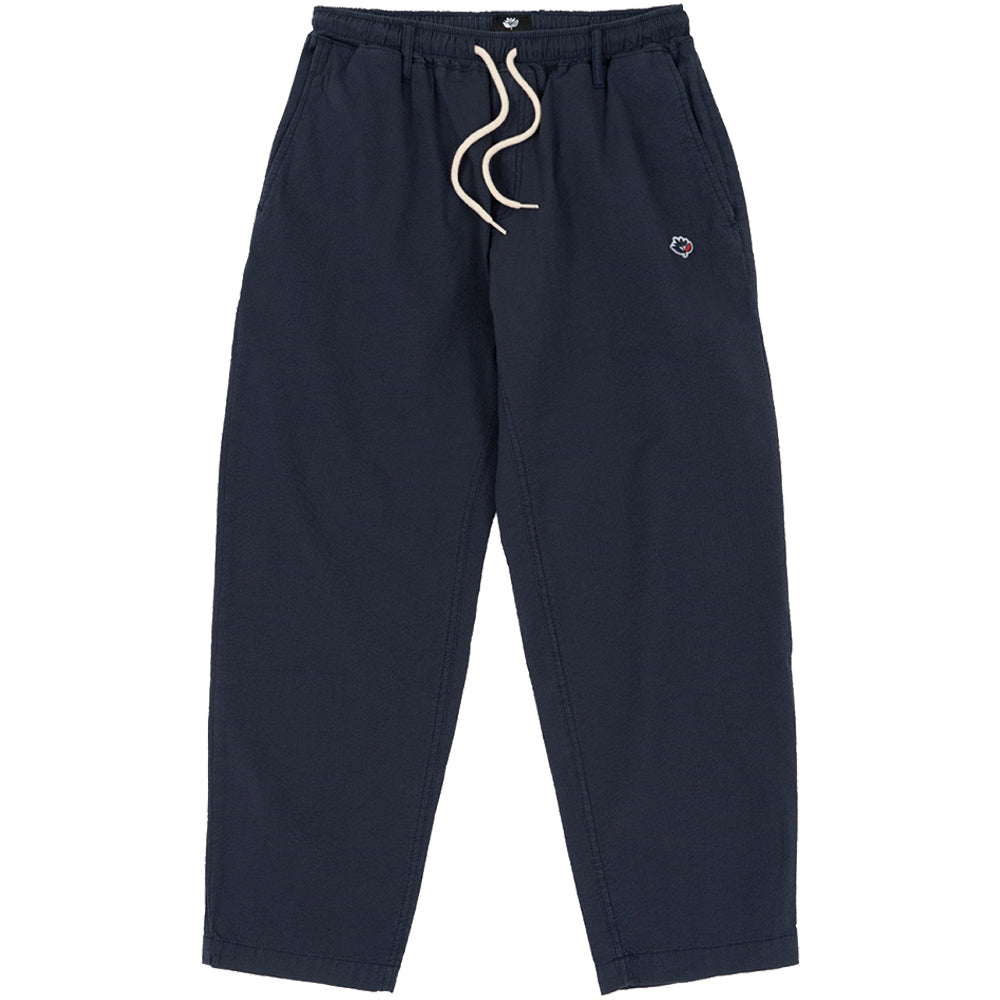 Magenta Loose Pants Seersucker Navy Blue