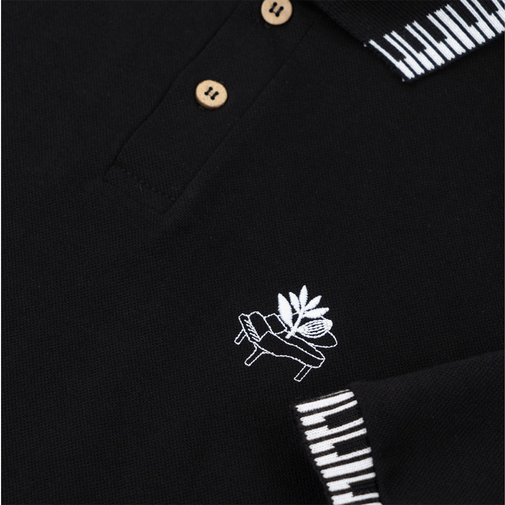 Magenta Piano Polo Black
