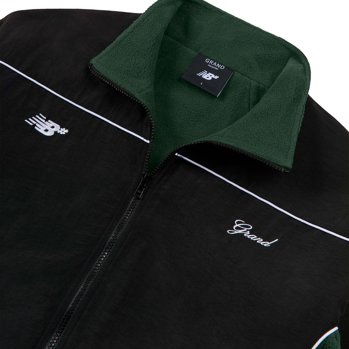 Grand Collection x New Balance Numeric Polar Fleece Lined Nylon Jacket Black/Forest