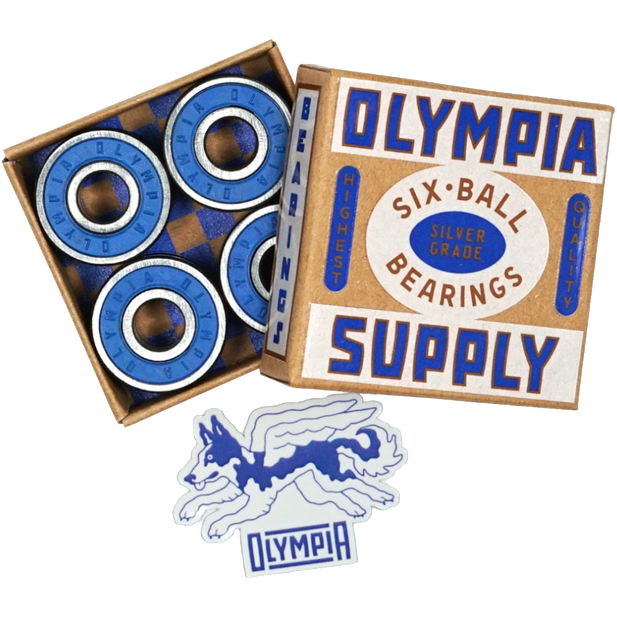 Olympia Supply Silver Grade Six-Ball Skateboard Bearings