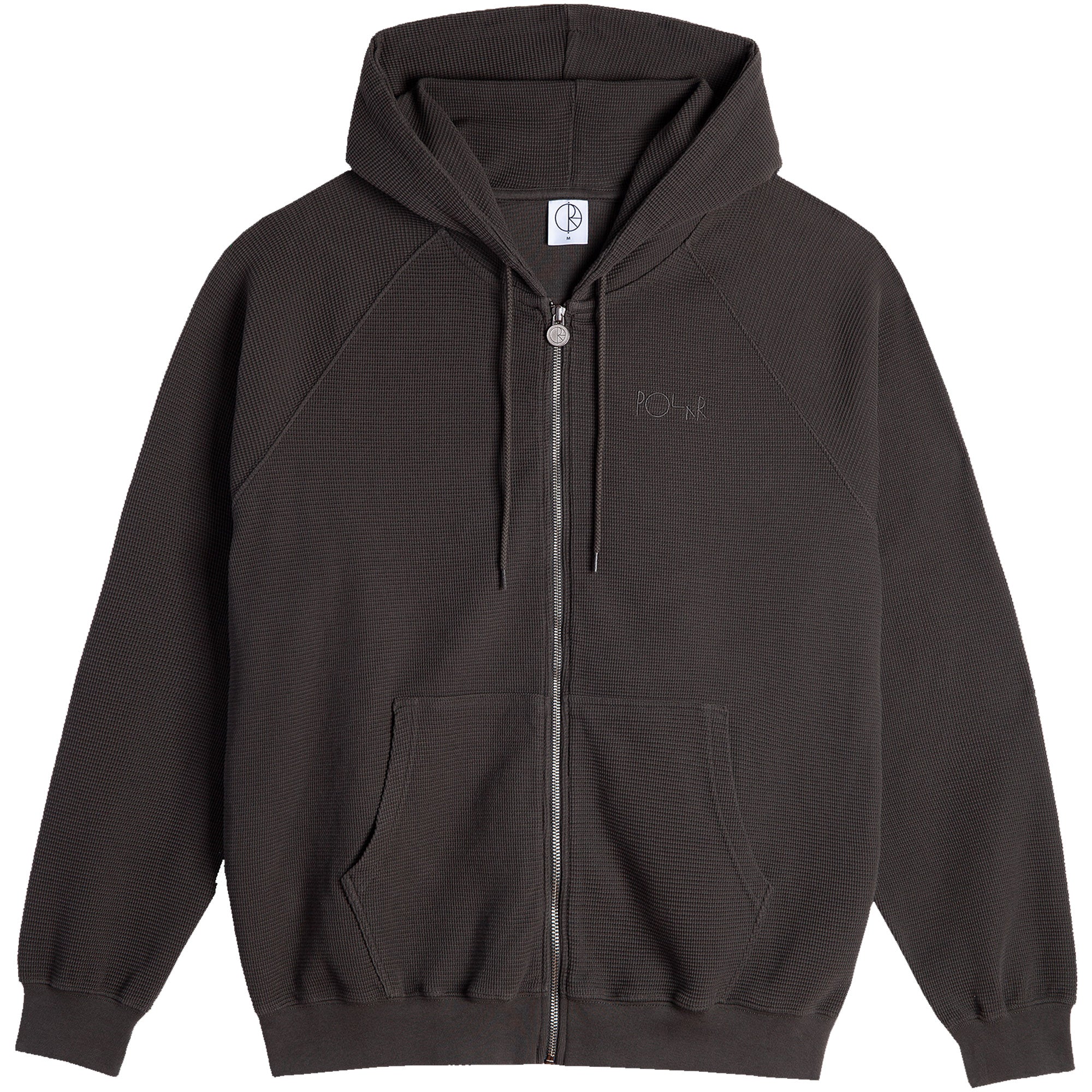 Polar Skate Co Waffle Zip Hoodie Dirty Black