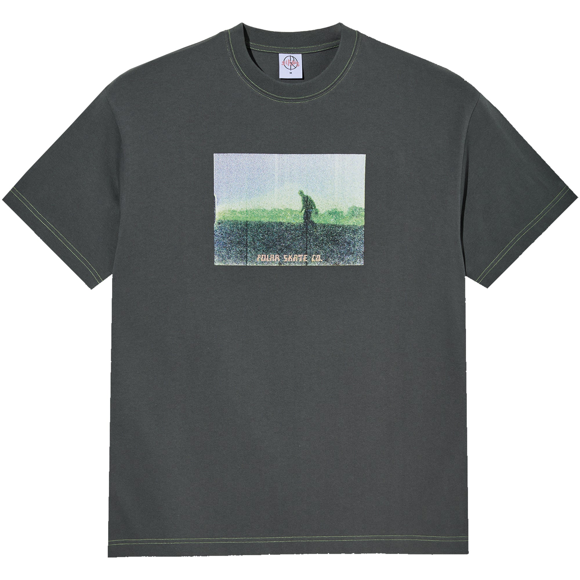 Polar Skate Co Beach Walk Contrast Tee Graphite/Green