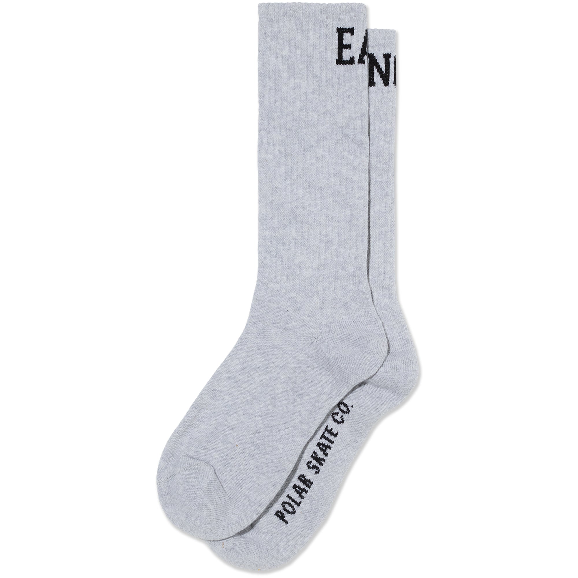 Polar Skate Co Long Rib Socks Easy Now Heather Grey