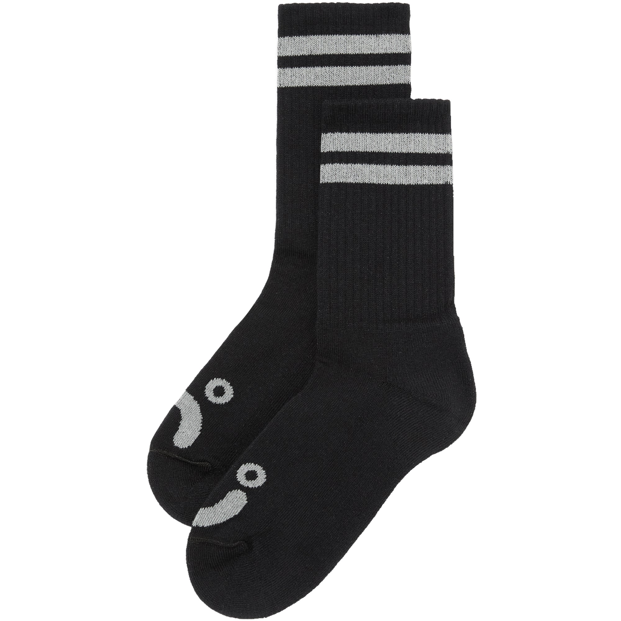 Polar Skate Co Rib Socks Happy Sad Black/Heather Grey