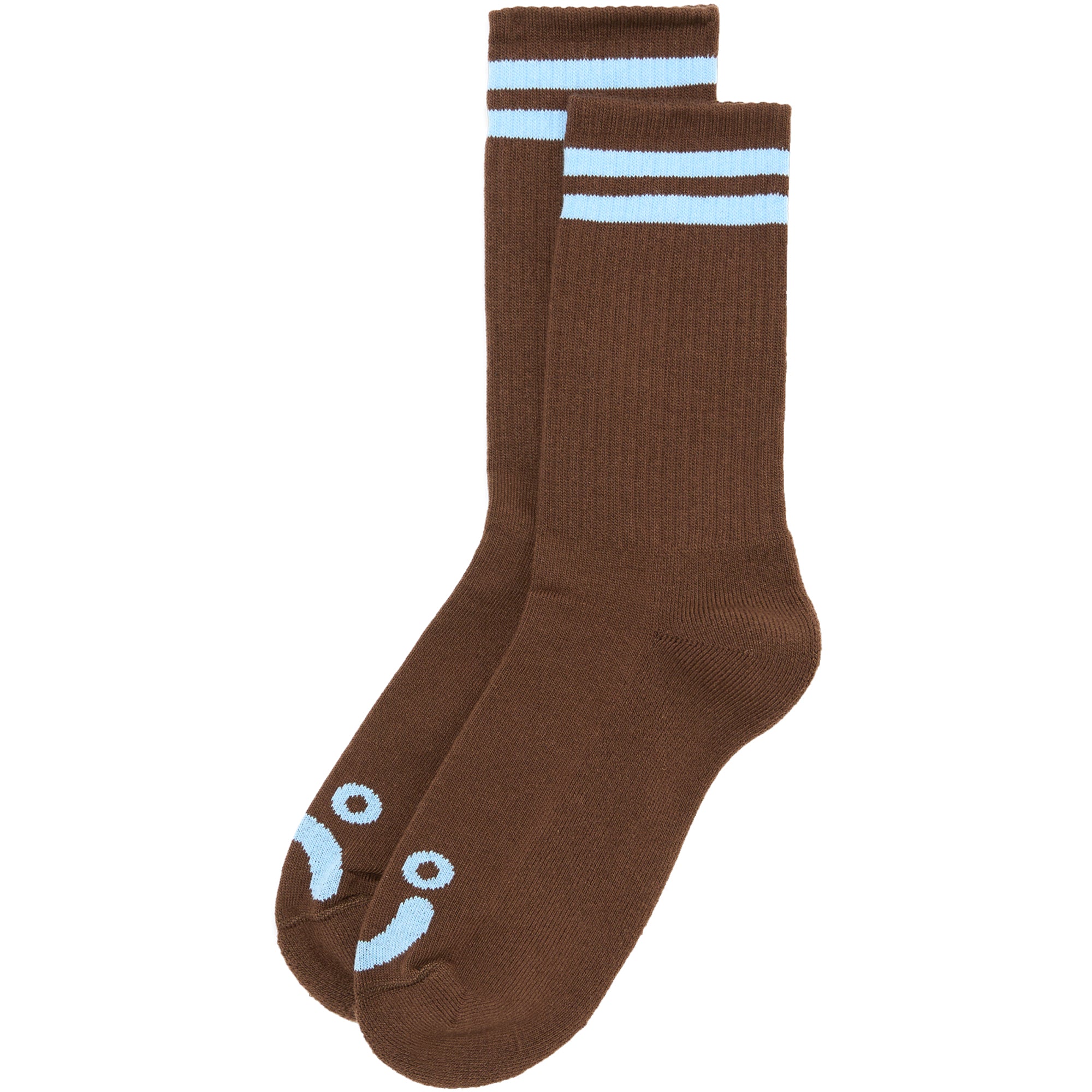 Polar Skate Co Rib Socks Happy Sad Brown/Blue