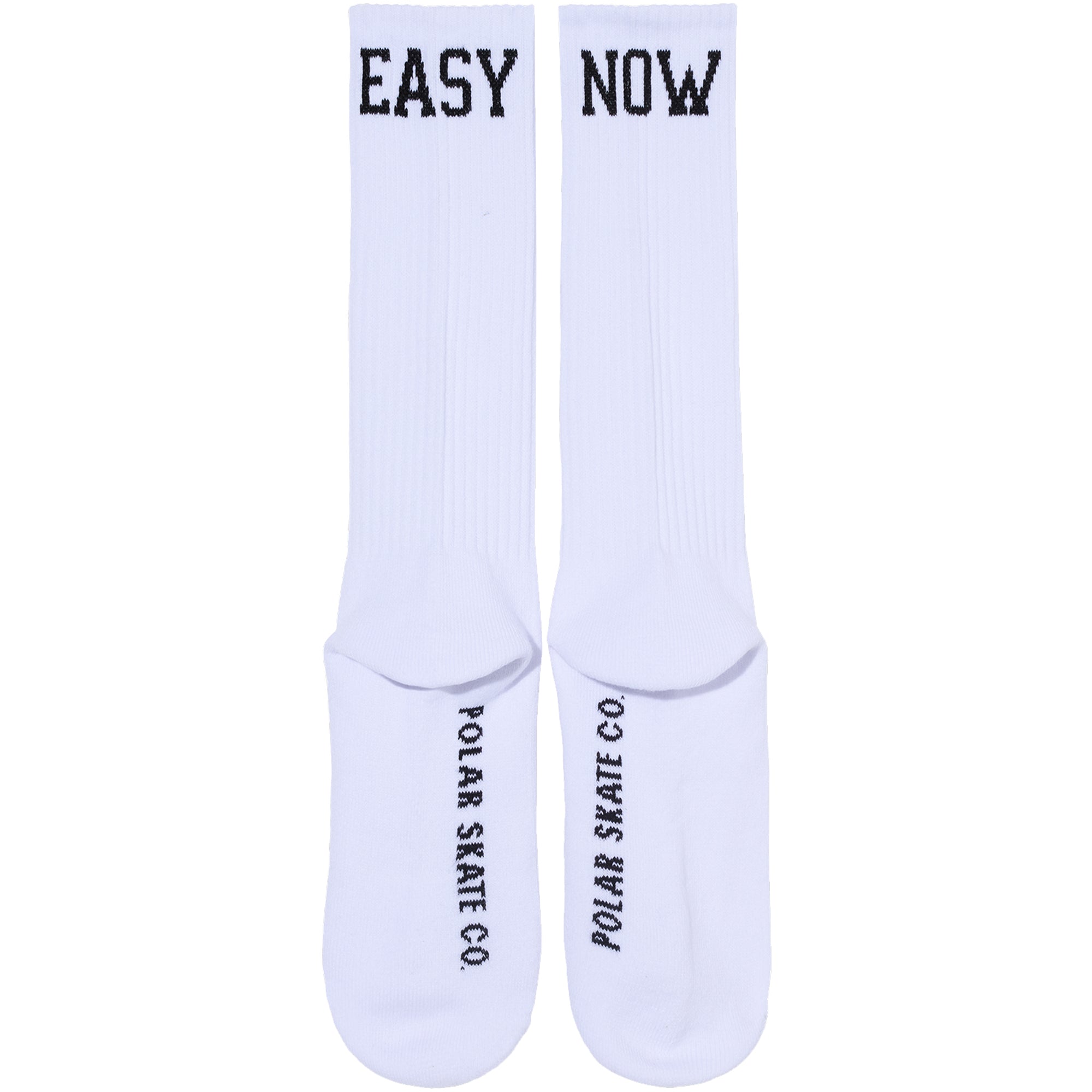 Polar Skate Co Long Rib Socks Easy Now White