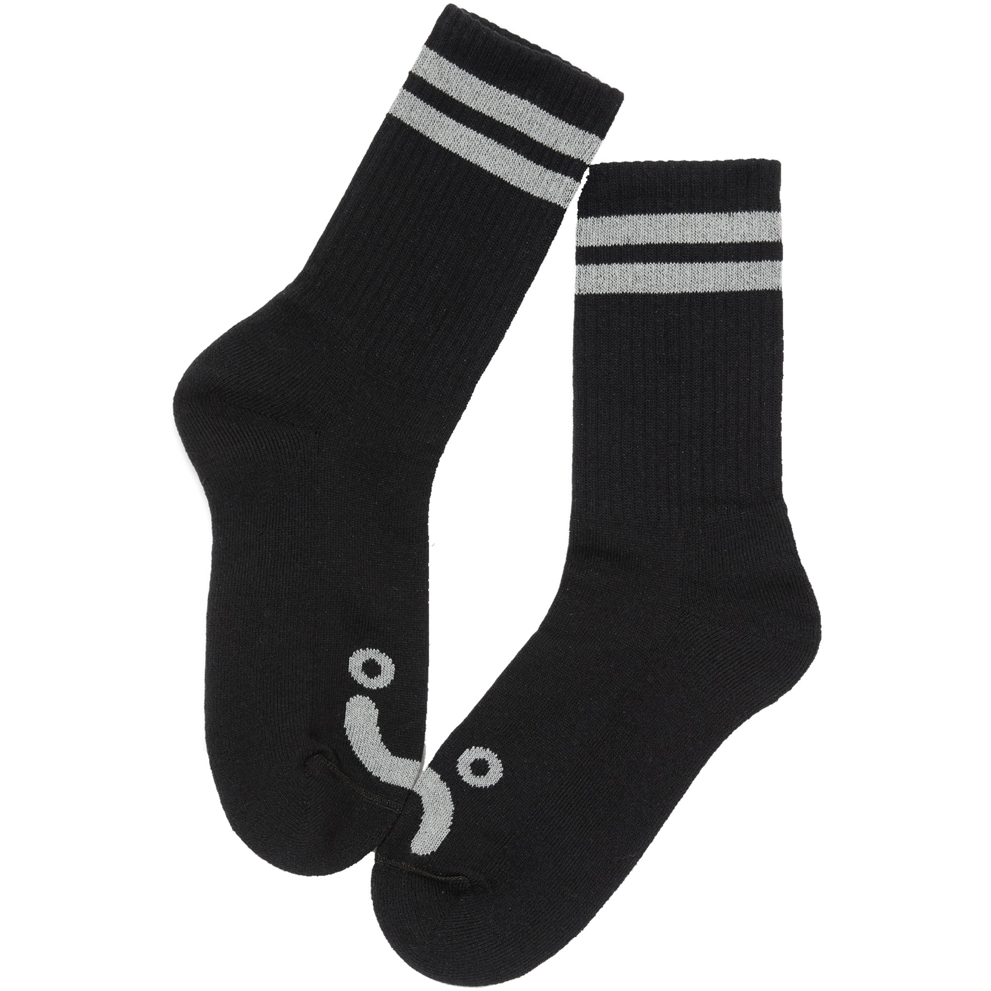 Polar Skate Co Rib Socks Happy Sad Black/Heather Grey