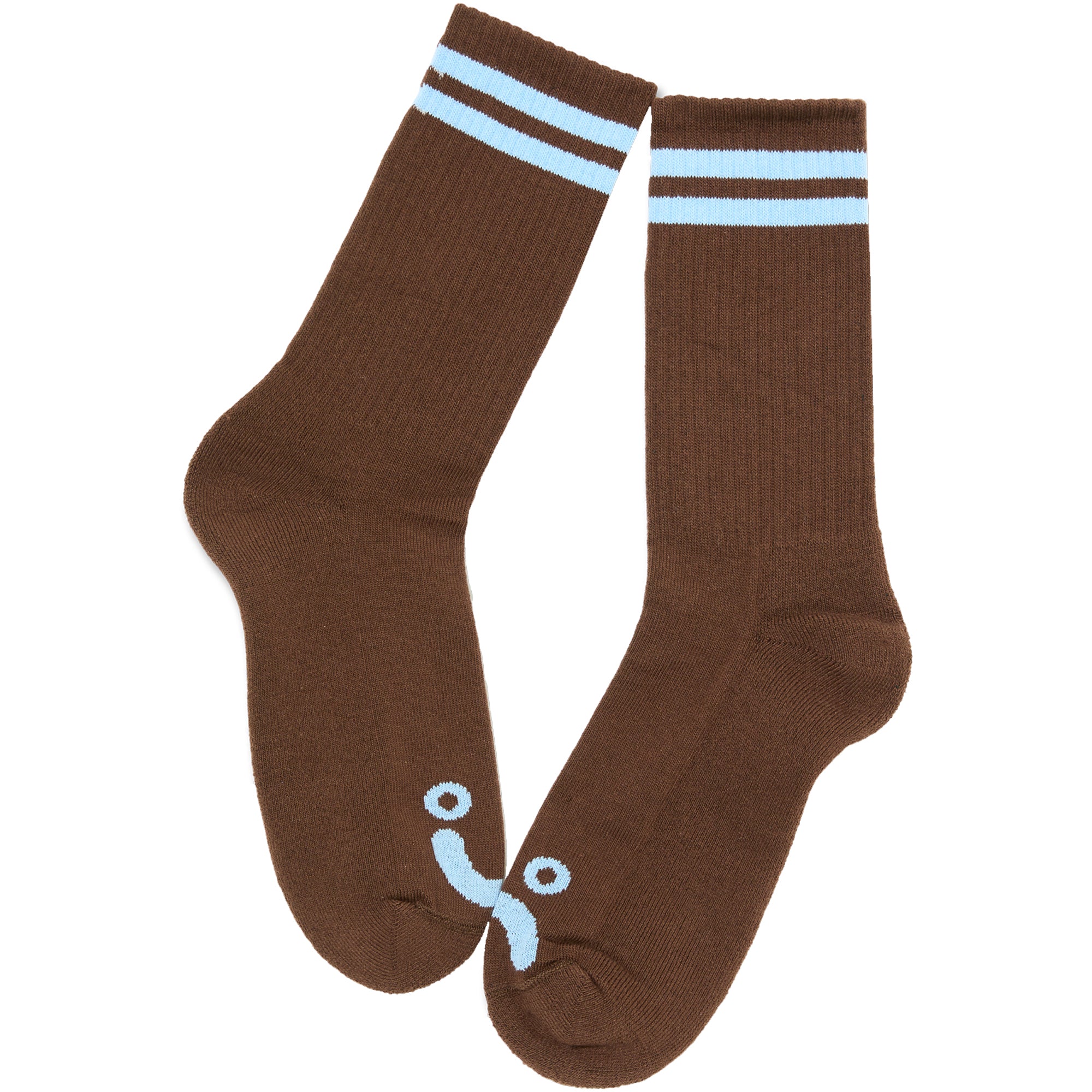 Polar Skate Co Rib Socks Happy Sad Brown/Blue