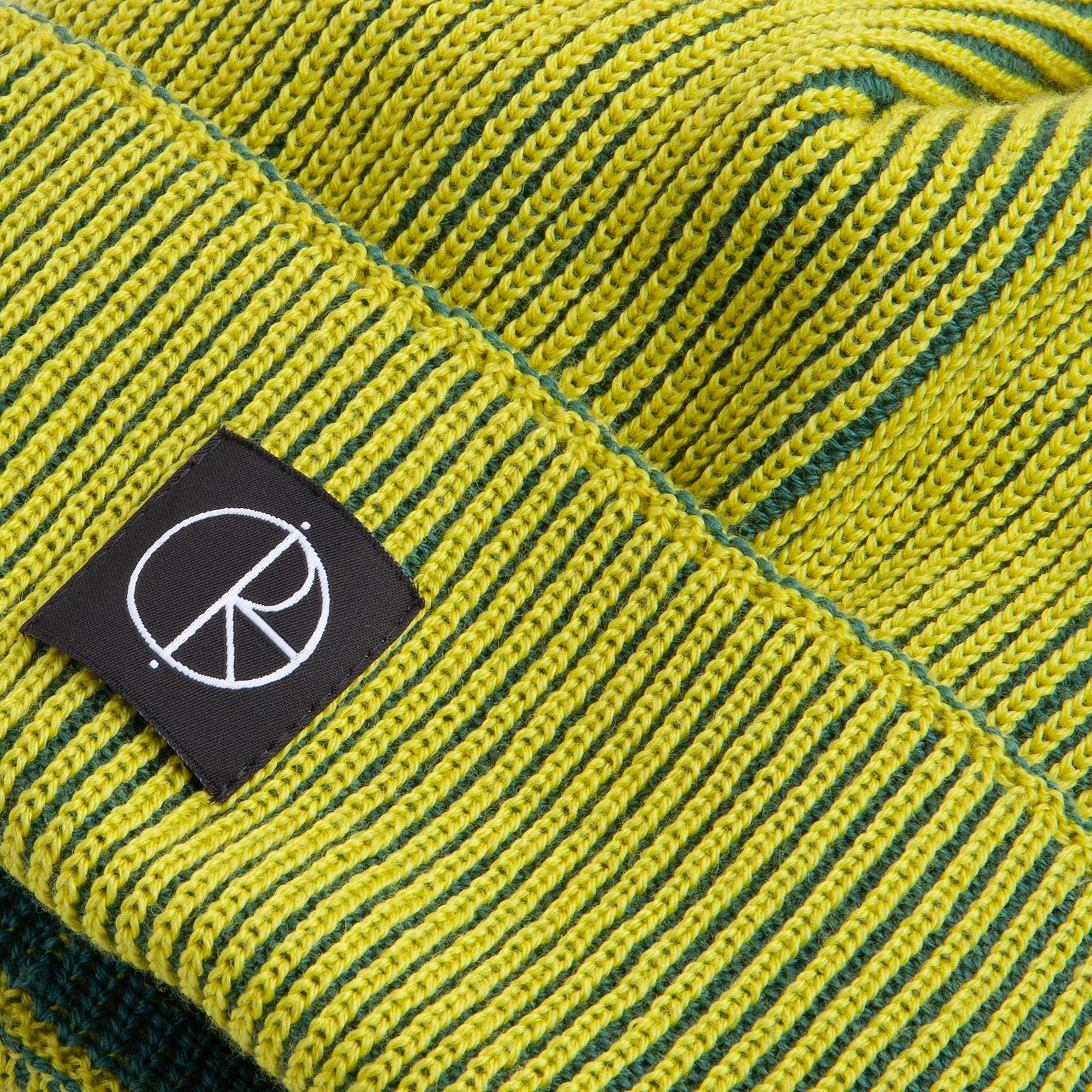 Polar Skate Co Lines Merino Beanie Chartreuse/Army Green