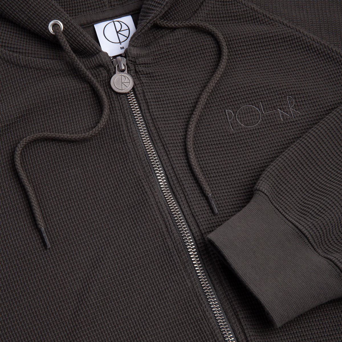 Polar Skate Co Waffle Zip Hoodie Dirty Black