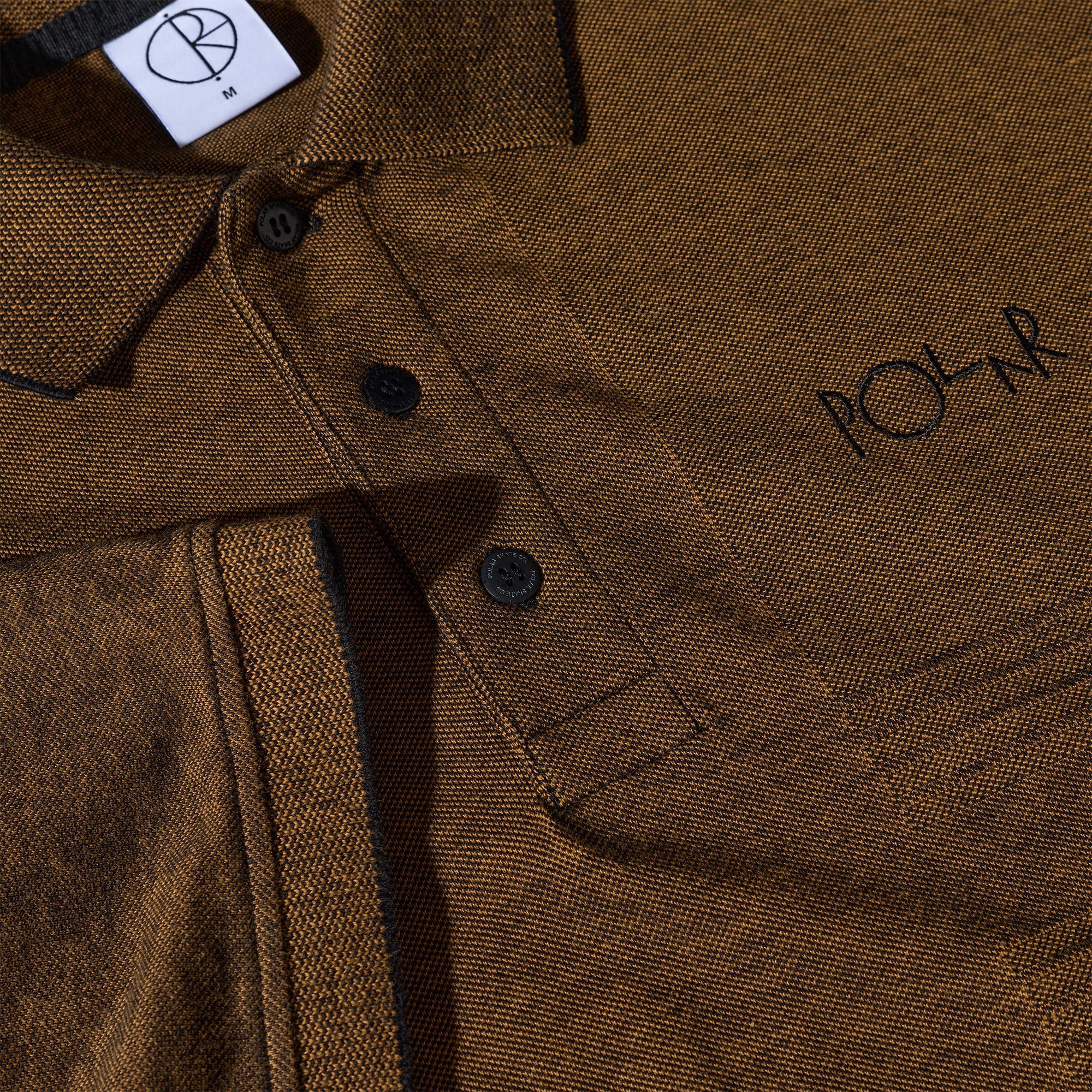 Polar Skate Co Surf Polo Shirt Pique Black/Caramel