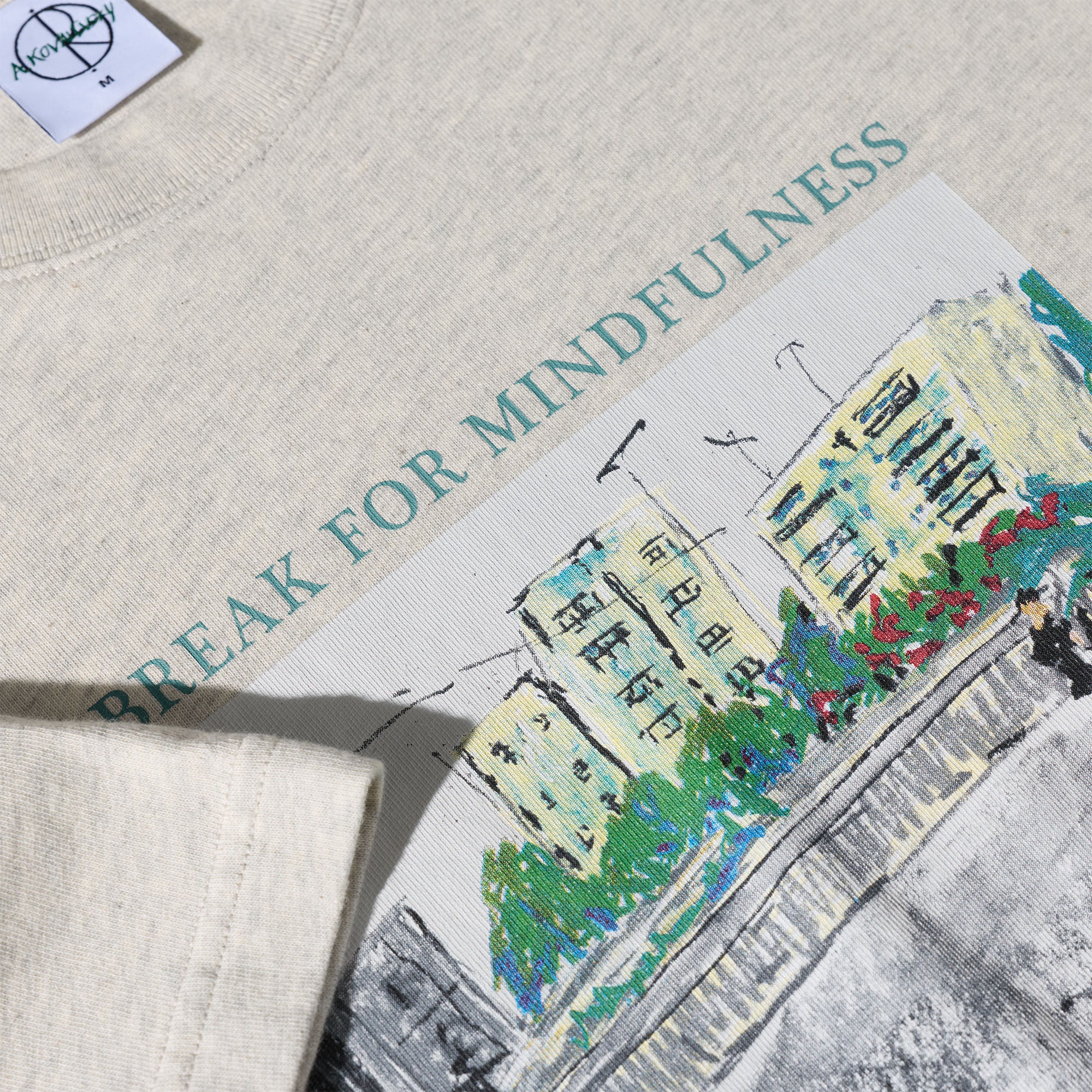 Polar Skate Co Mindfulness Tee Ivory Grey Melange