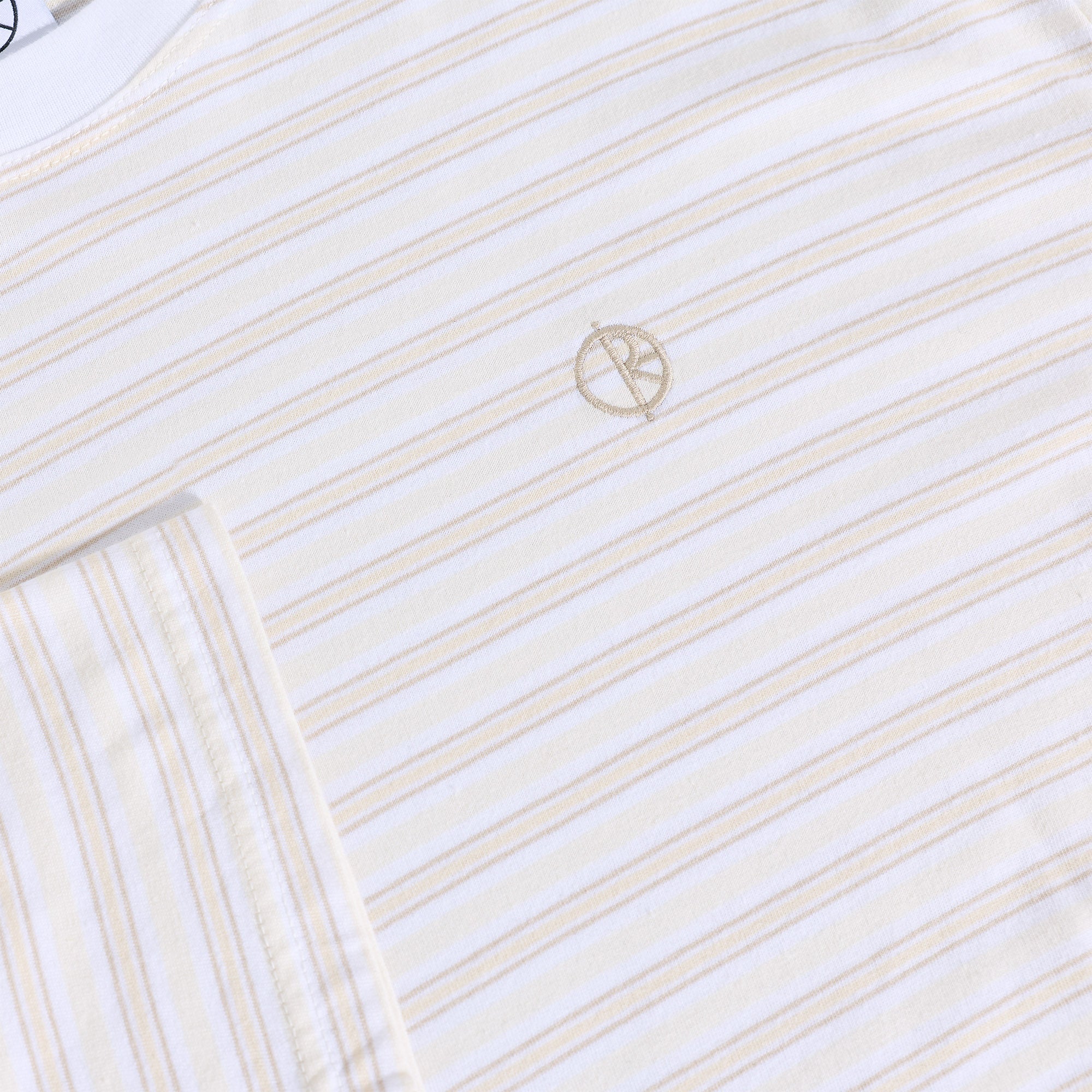 Polar Skate Co Stripe Tee White/Taupe