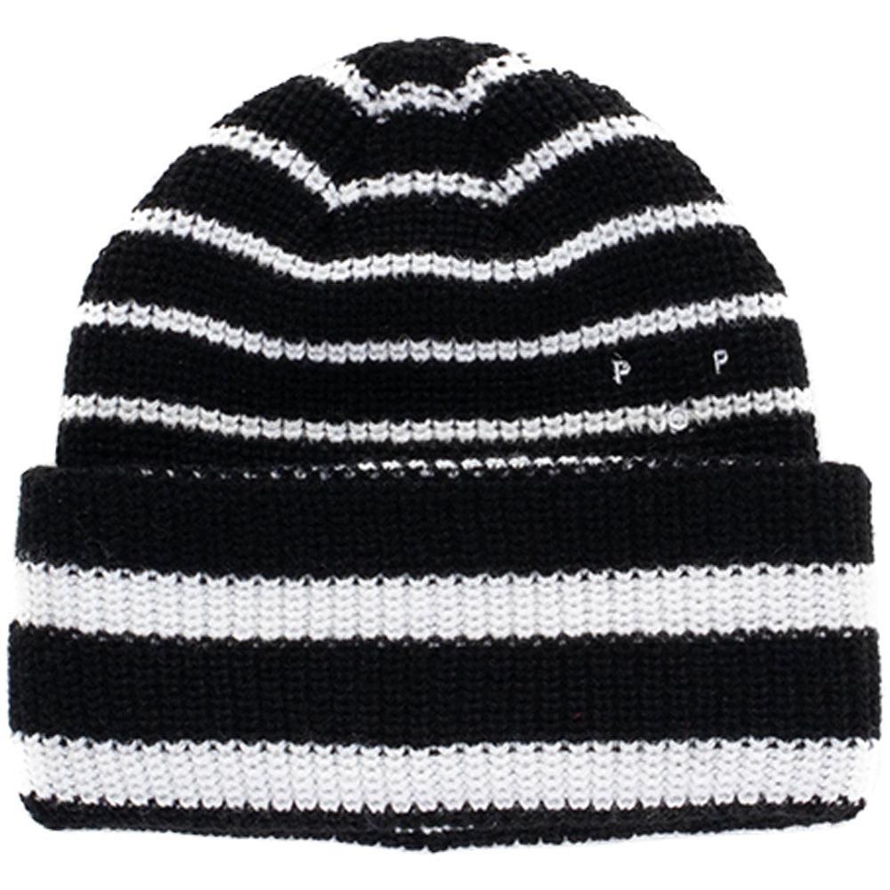 Pop Trading Company Striped Beanie Black/White