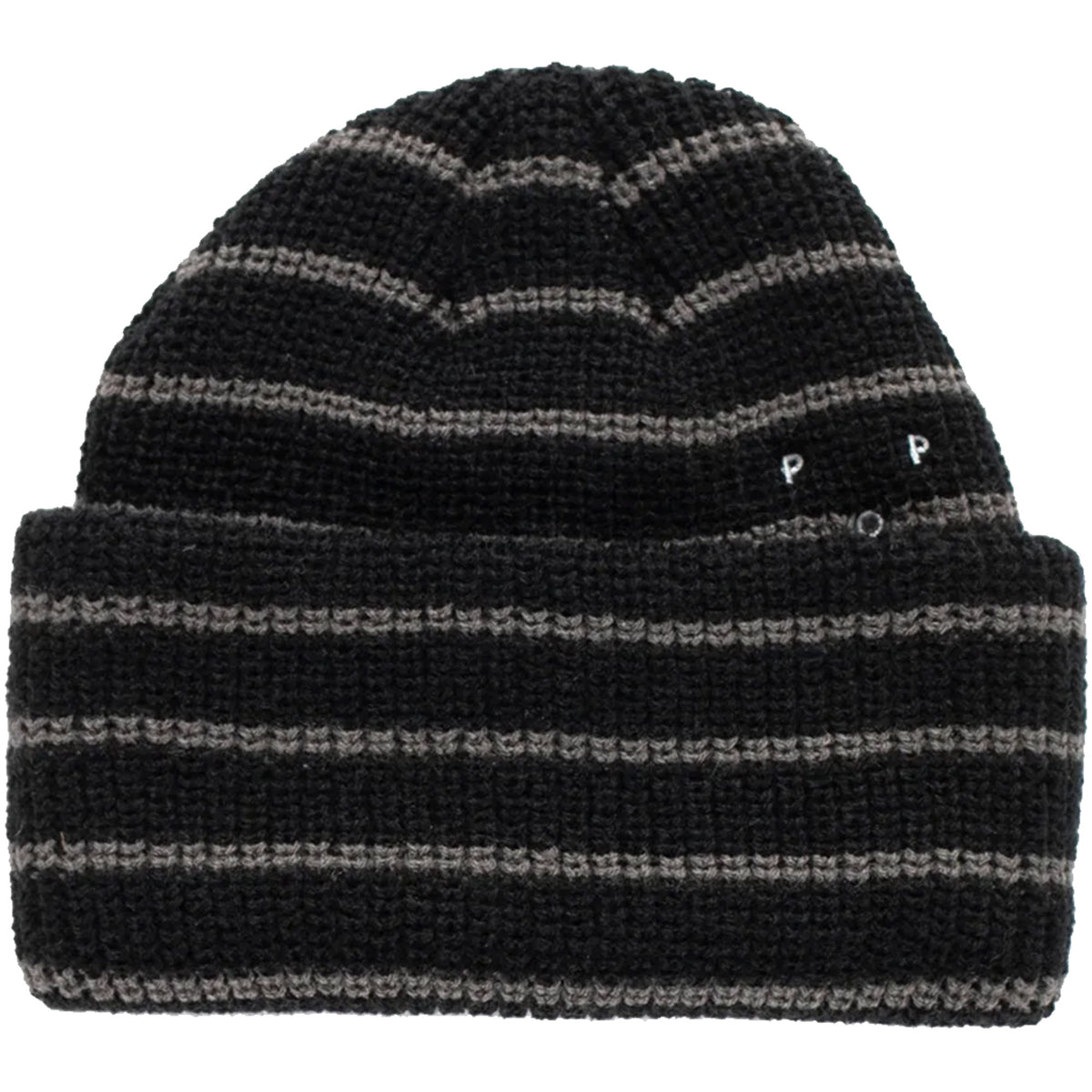 Pop Trading Company Striped Beanie Black/Charcoal