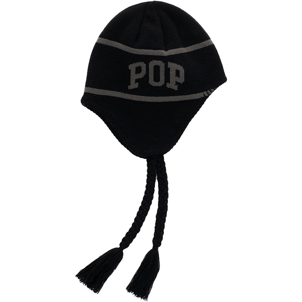 Pop Trading Company Earflap Beanie Black/Charcoal
