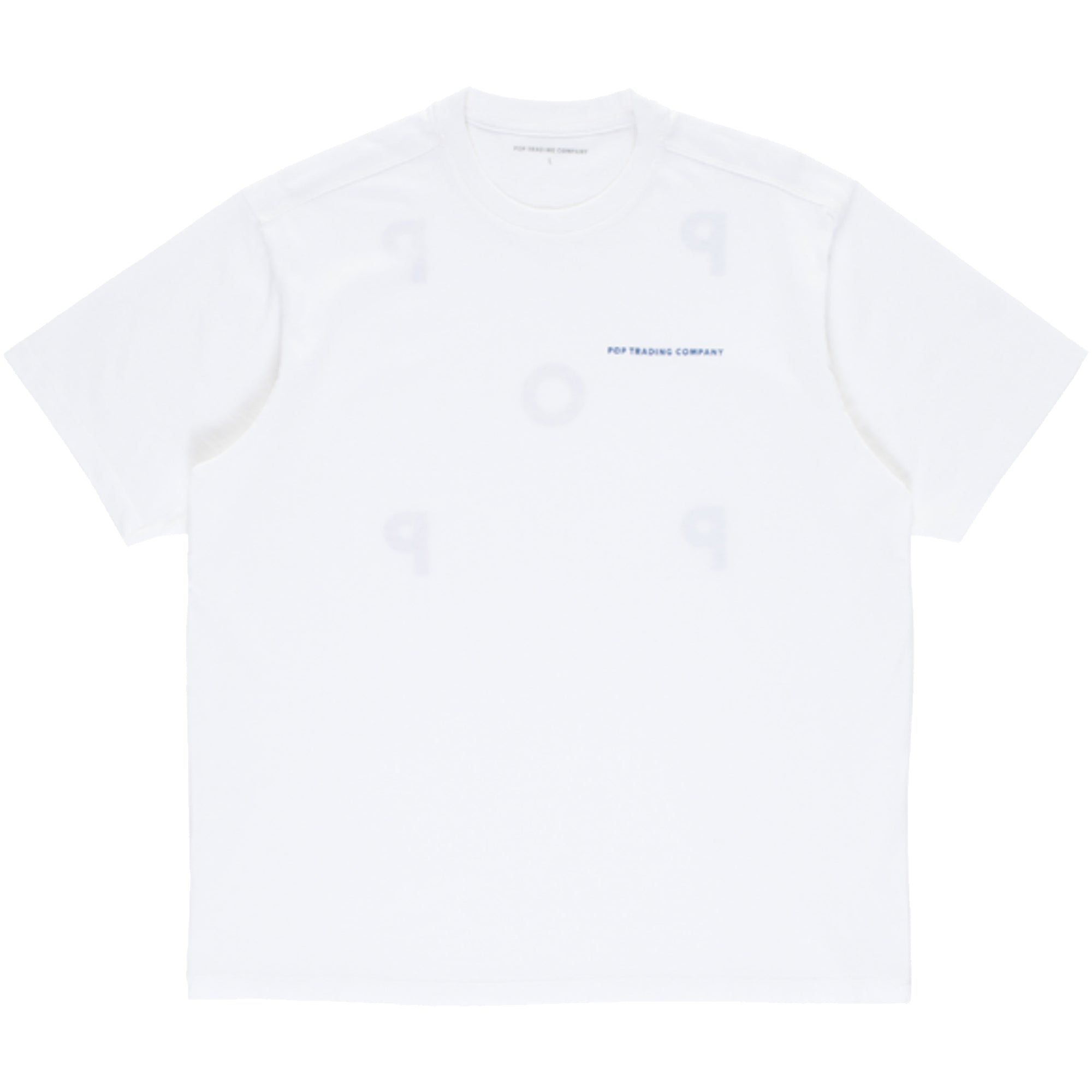 Pop Trading Company Logo T Shirt White/Dutch Blue