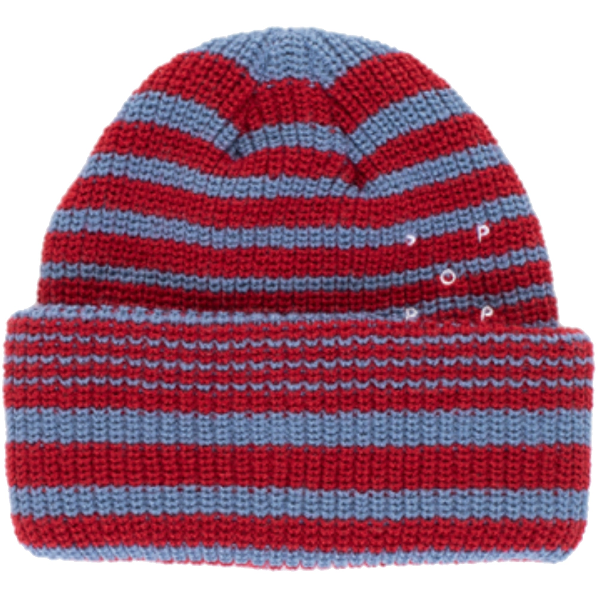 Pop Trading Company Striped Beanie Earth Red/Dutch Blue