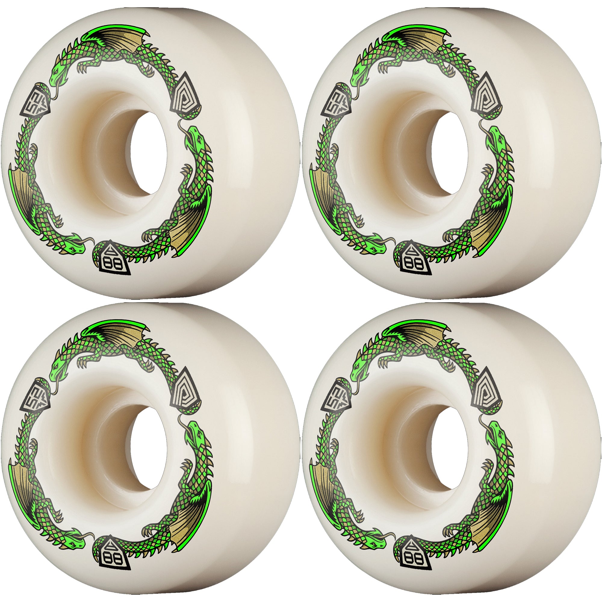 Powell Peralta Dragon Formula 88A V1 Green Skateboard Wheels 52mm x 31mm