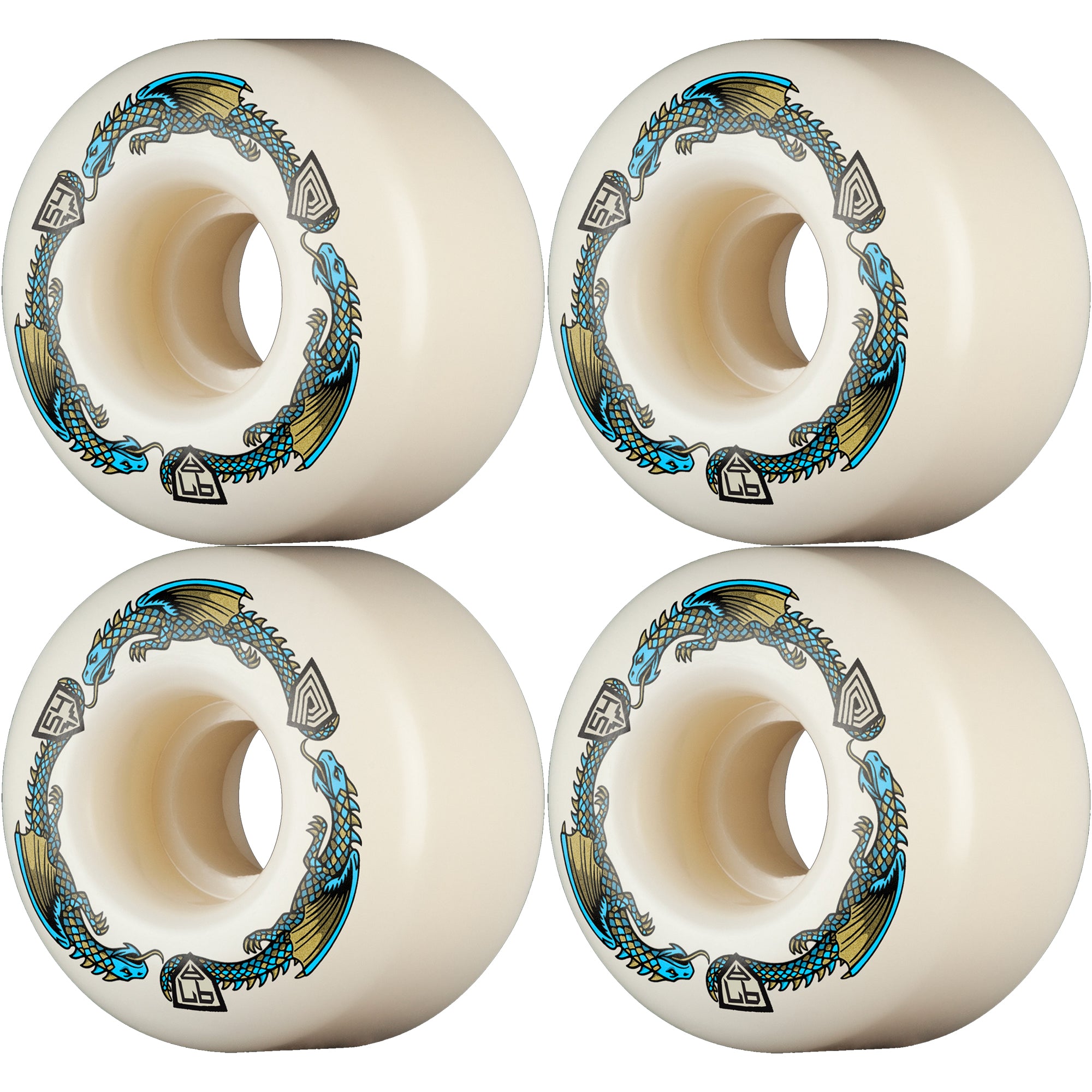 Powell Peralta Dragon Formula 97A V4 Blue Skateboard Wheels 54mm x 34mm