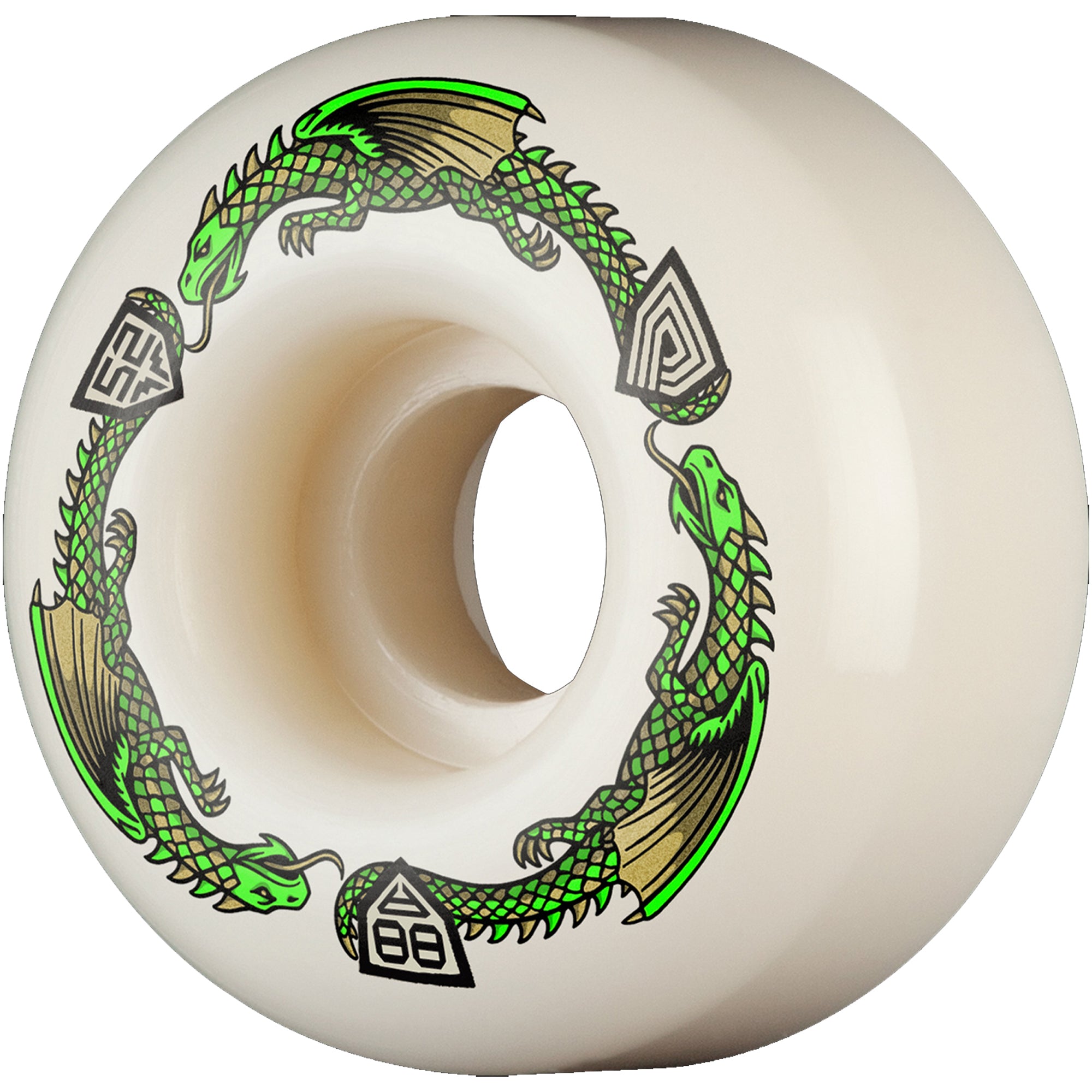 Powell Peralta Dragon Formula 88A V1 Green Skateboard Wheels 52mm x 31mm