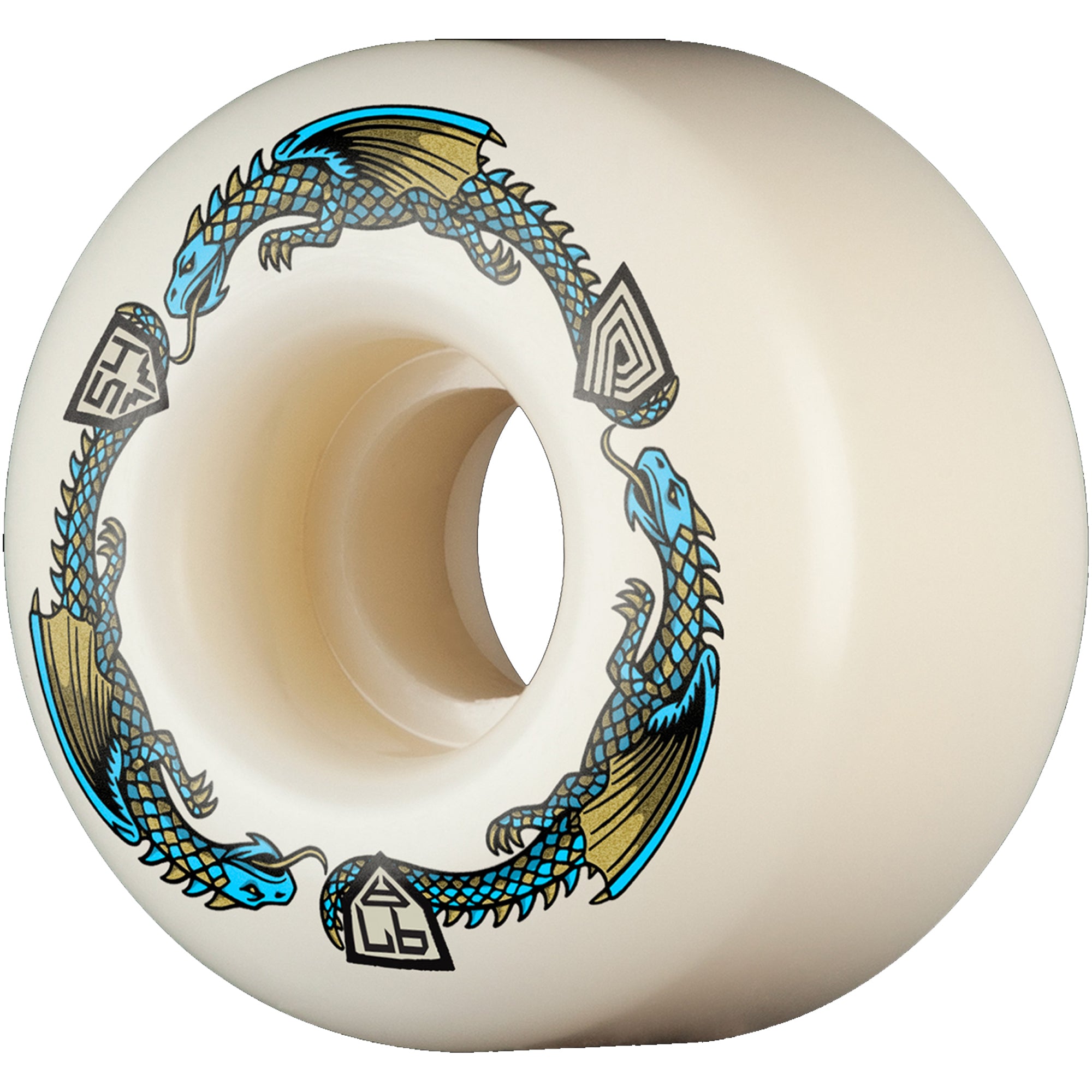 Powell Peralta Dragon Formula 97A V4 Blue Skateboard Wheels 54mm x 34mm
