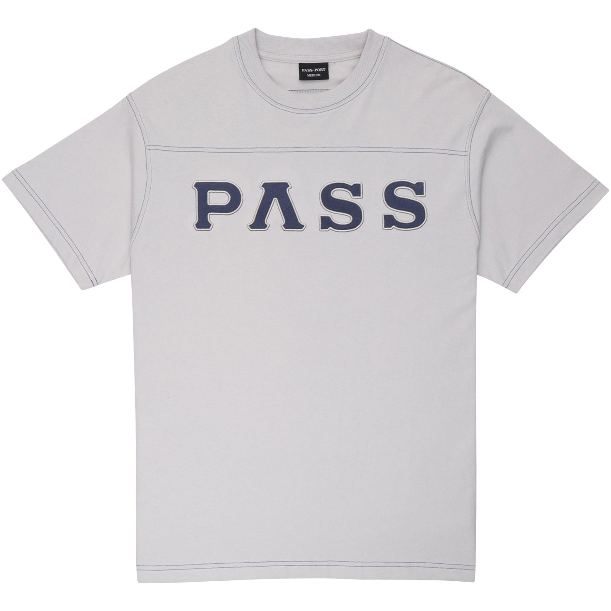 Pass~Port Letterhead Panel Tee Oyster Grey